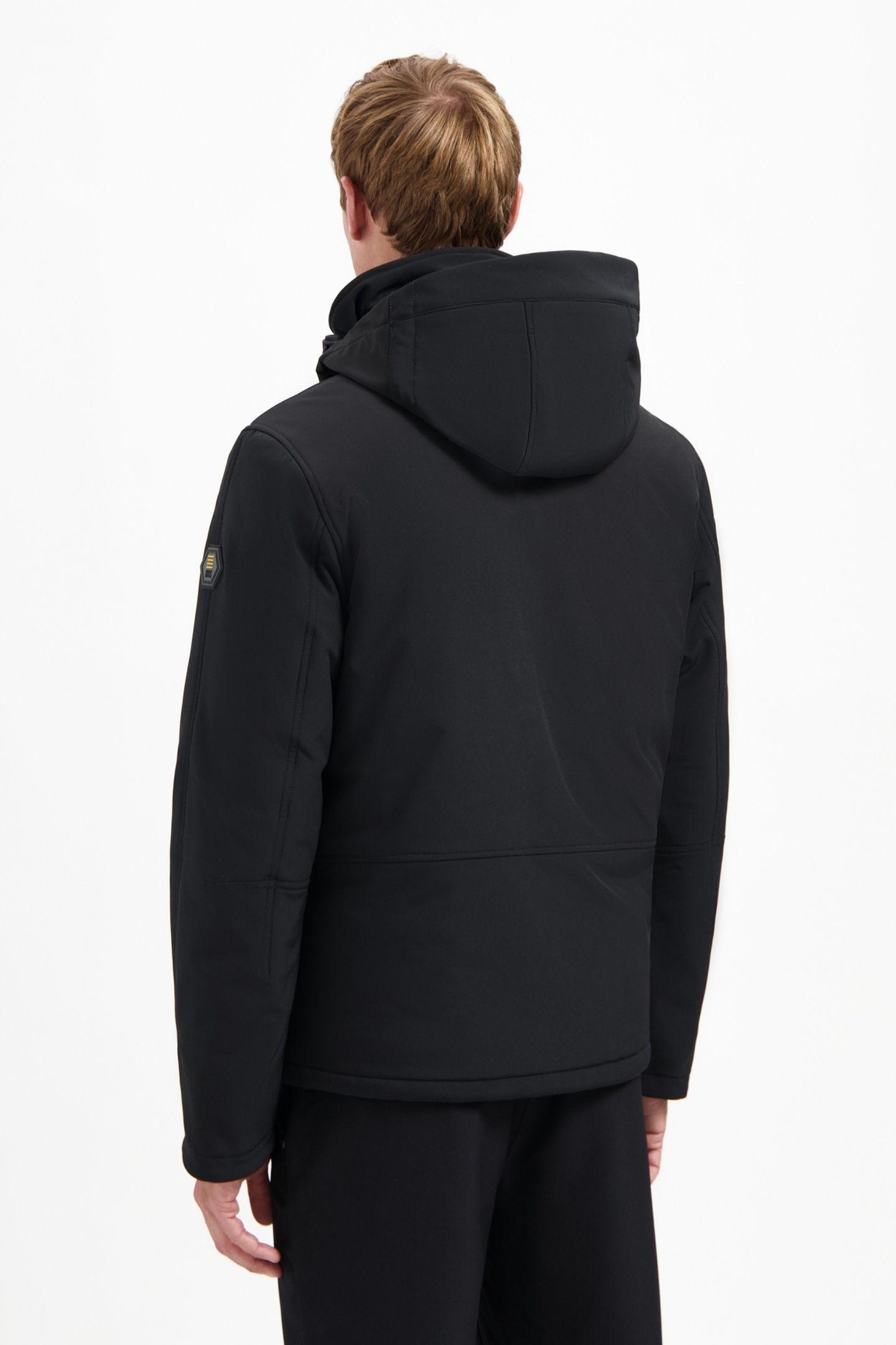 JACKET SHORT FIT HOODED SOFTSHELL STRETCH BLACK 3