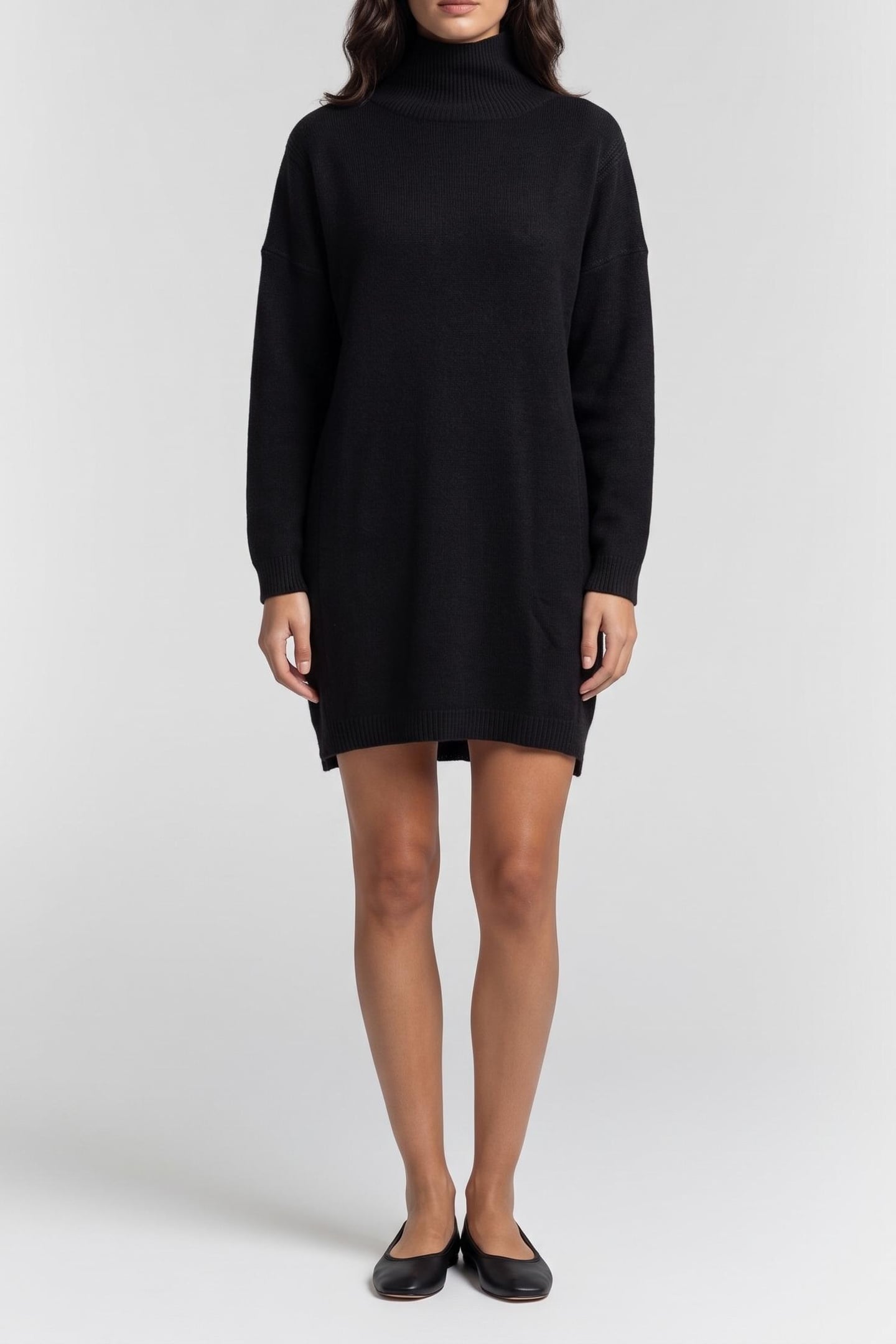 HIGH-NECK DRESS WITH SHINY DETAIL BLACK 1