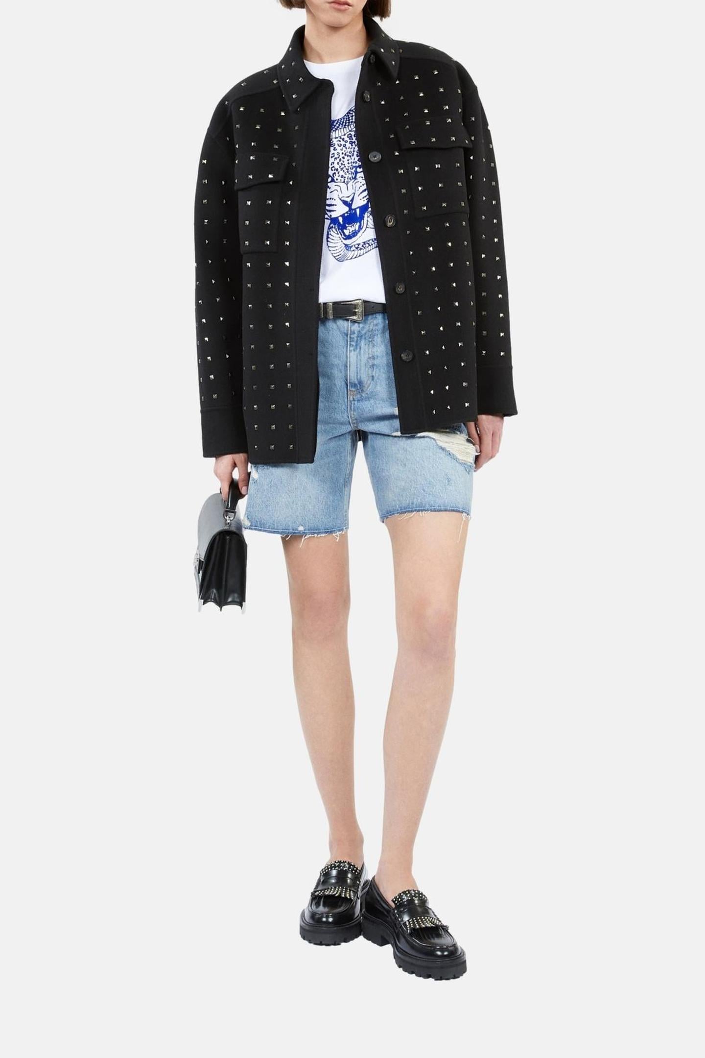 BLOUSON DOUBLE FACE DETAILS STUDS BLACK 2