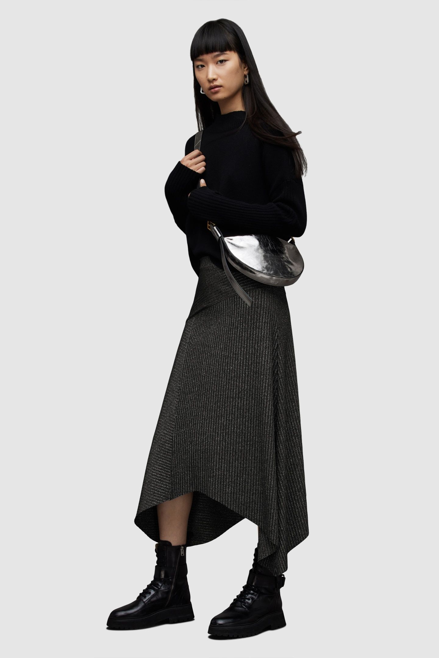 GIA SPARKLE SKIRT DARK SILVER 4