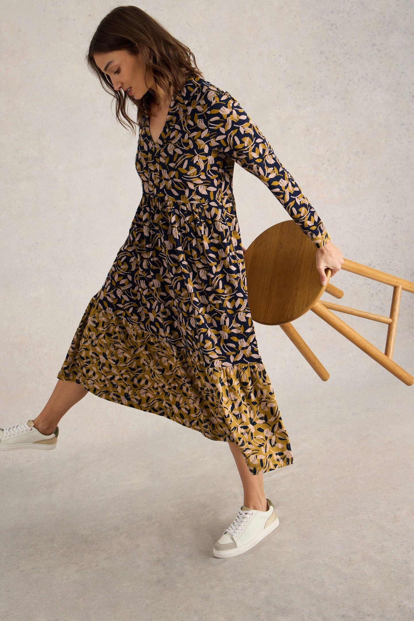 AIMEE JERSEY DRESS CHARTREUSE MULTI 5