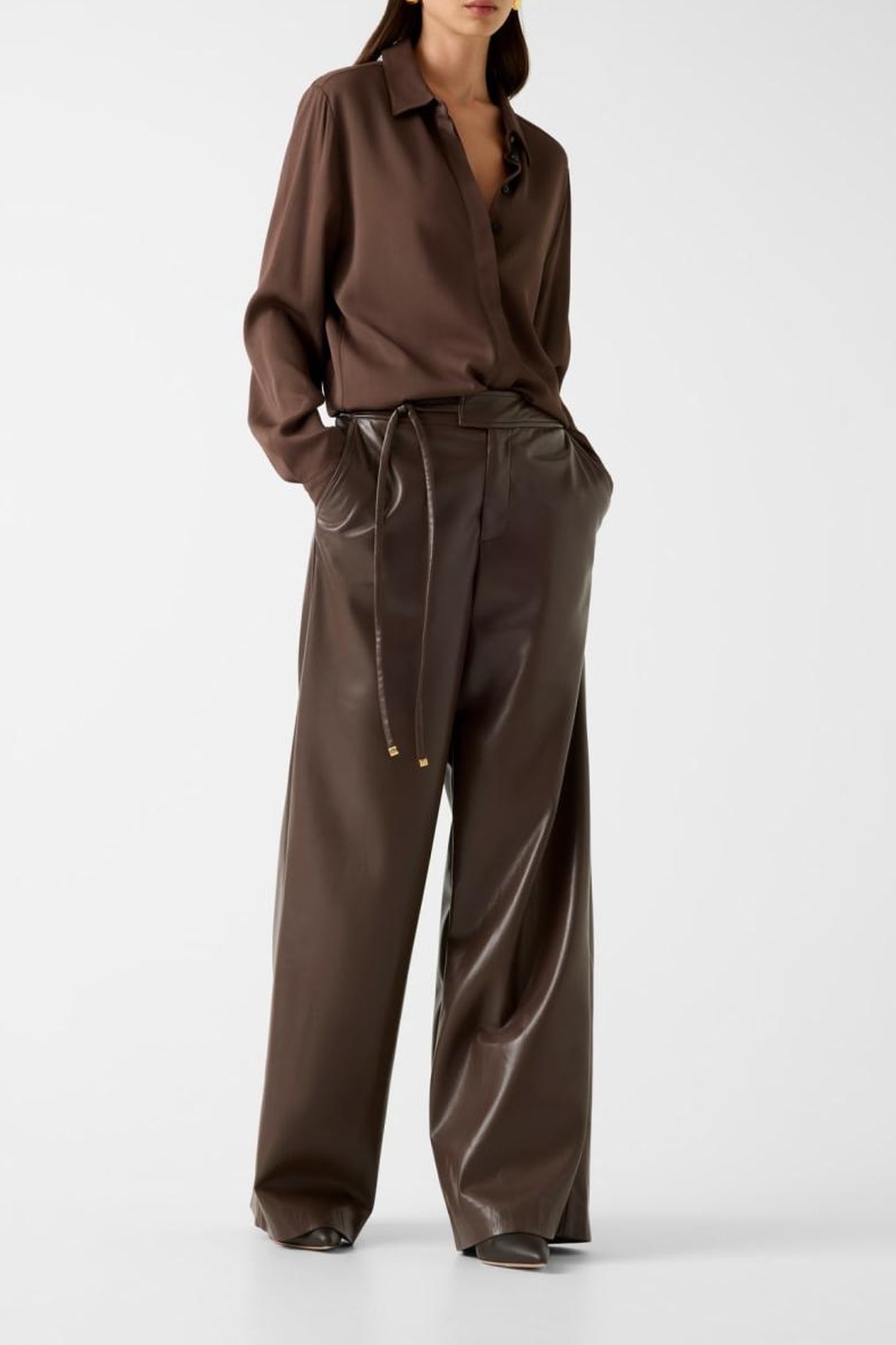 GLADYS WIDE LEG PANT CHOCOLATE BROWNIE 1
