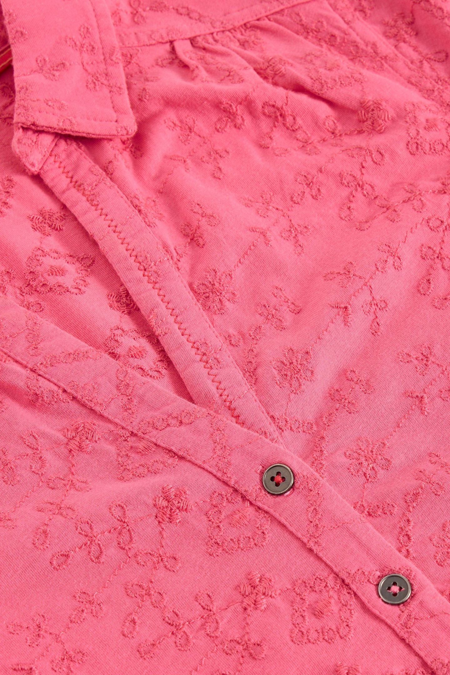 ANNIE SS BRODERIE SHIRT BRIGHT PINK 6