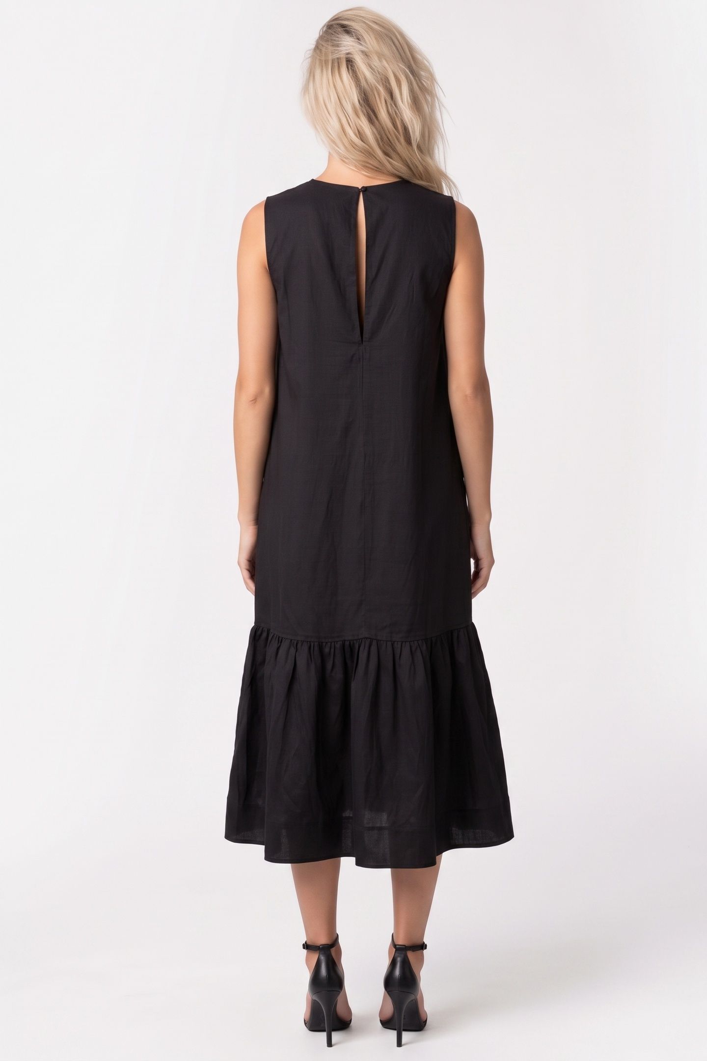 GAELLE FLOUNCE DRESS BLACK 2