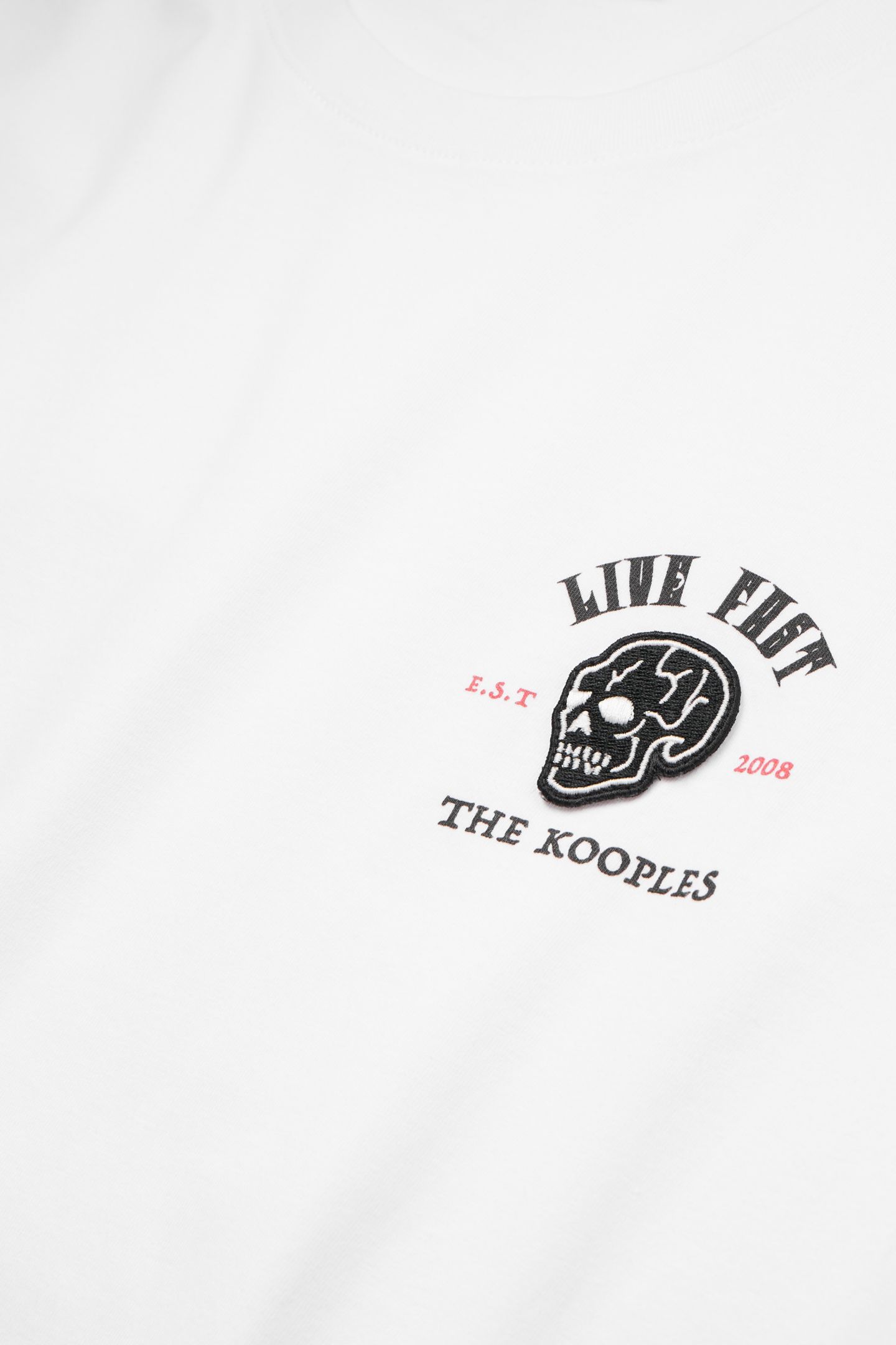 SHORT-SLEEVED T-SHIRT WITH EMBROIDERY AND SKULL PRINT WHITE 6
