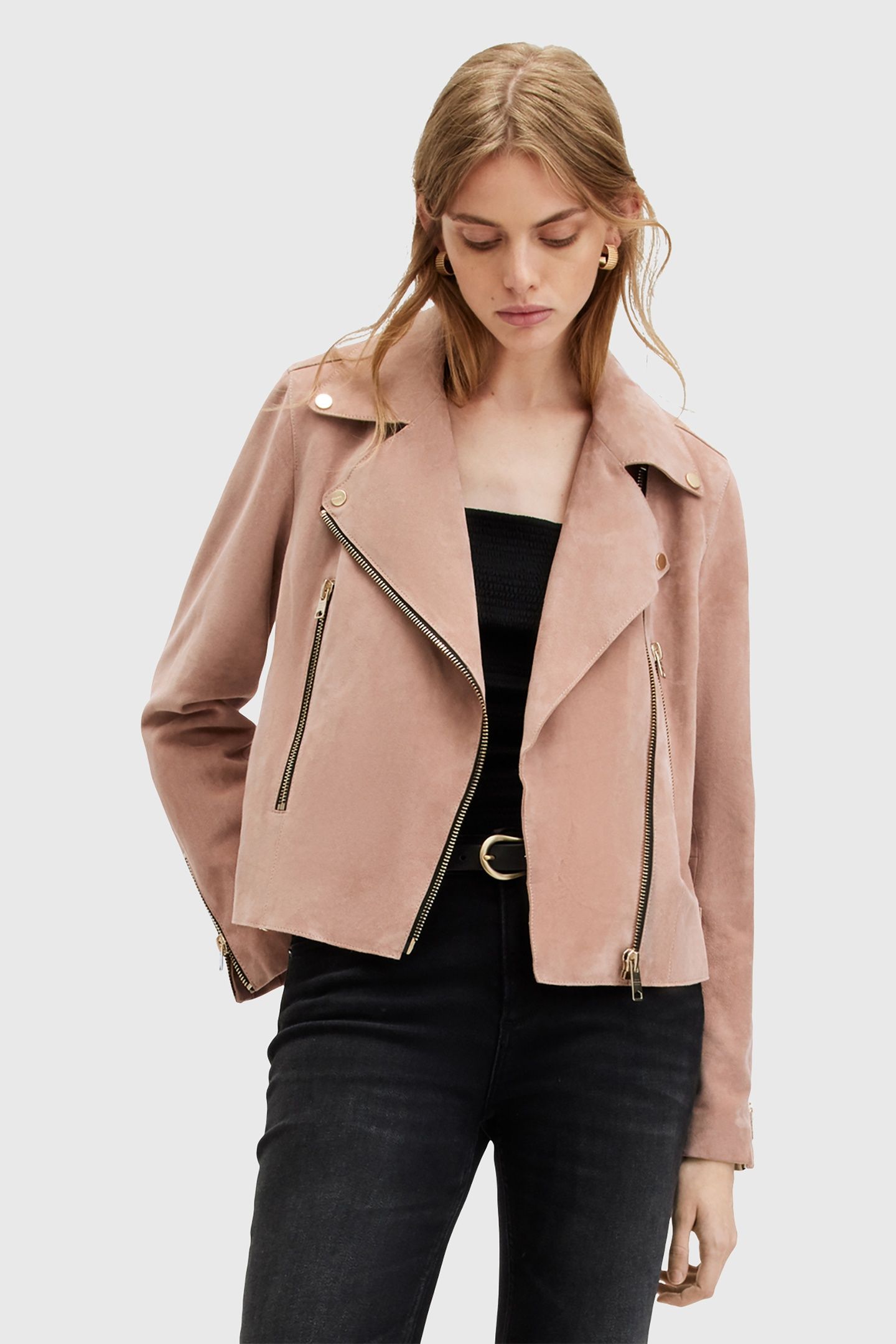 BEALE SUEDE BIKER MISTY PINK 4