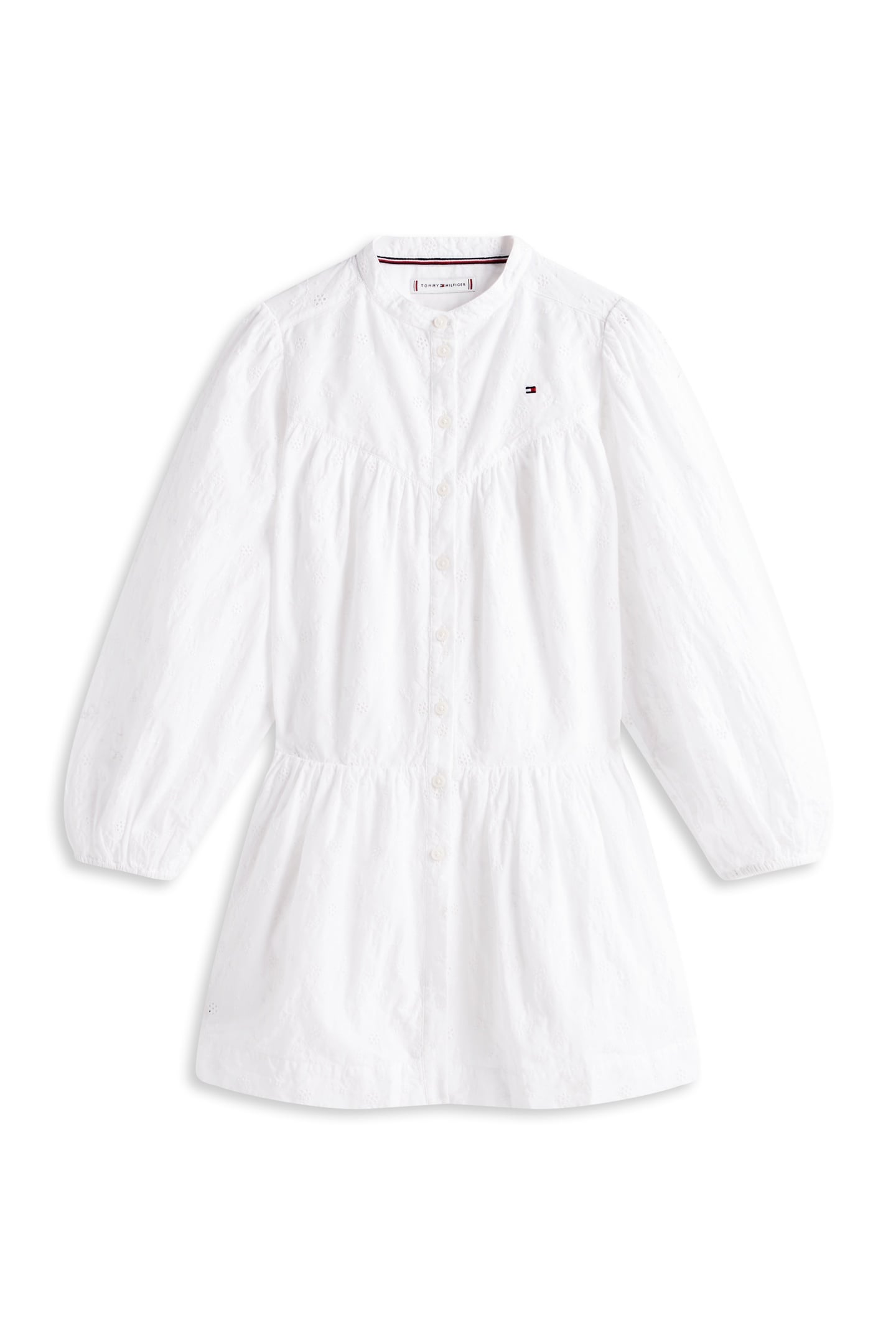 GIRLS BRODERIE ANGLAISE SHIRT DRESS WHITE 4