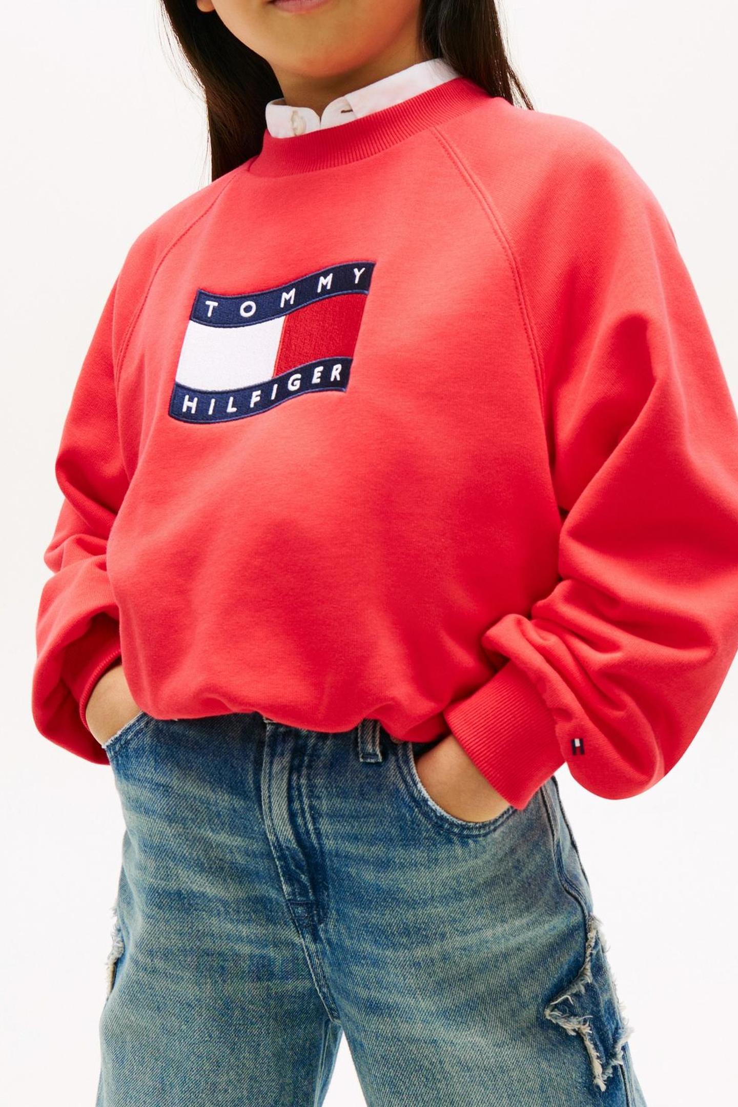 GIRLS TOMMY WAVE FLAG CREW RED ALERT 5