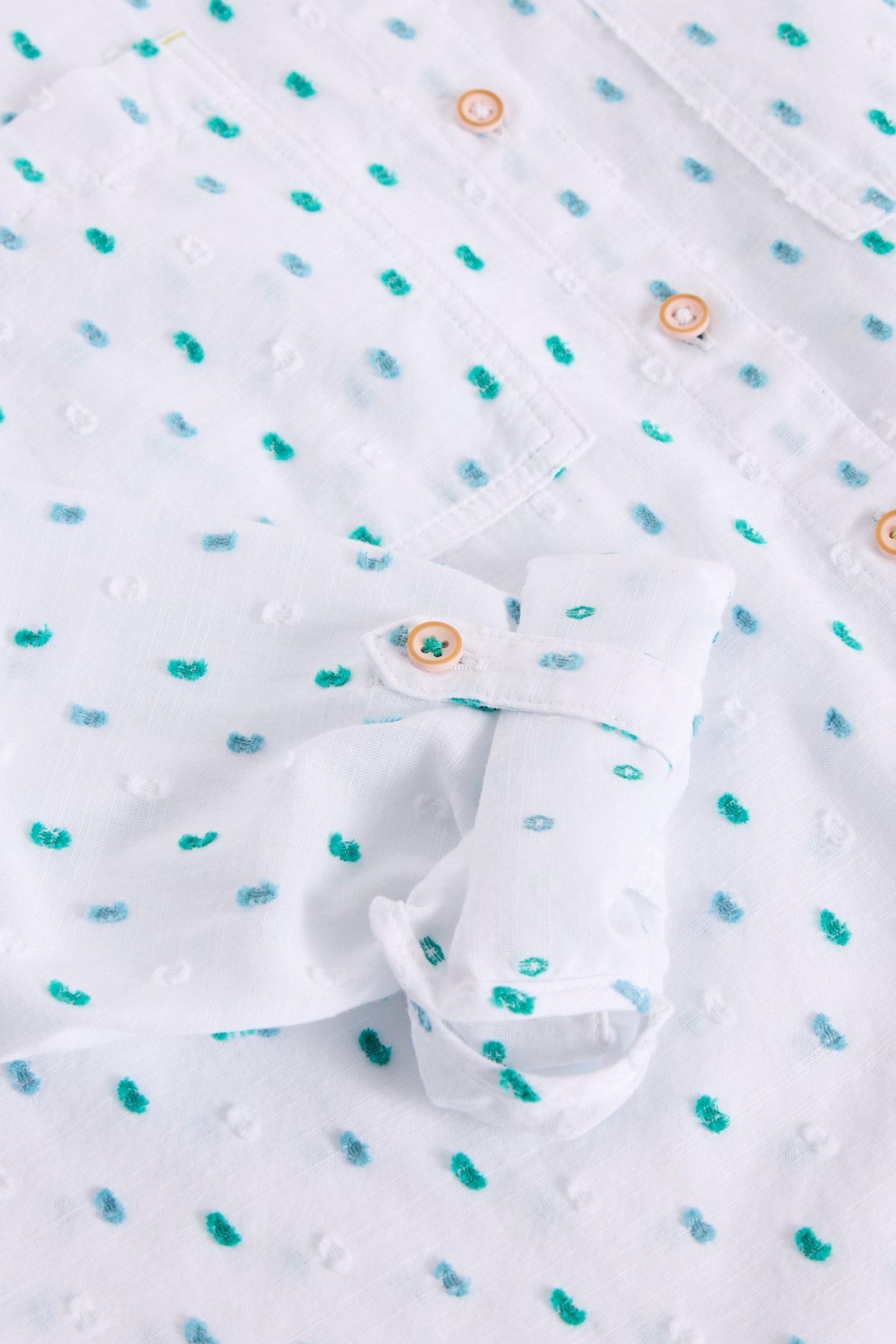 SOPHIE LONGLINE COTTON SHIRT IVORY MULTI 7