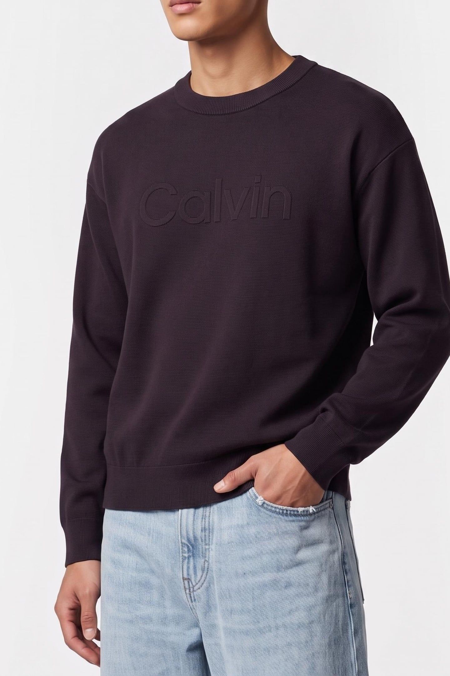 LONG SLEEVE 3D CHEST LOGO MODERN FIT TEE EVENING SUNSET 1