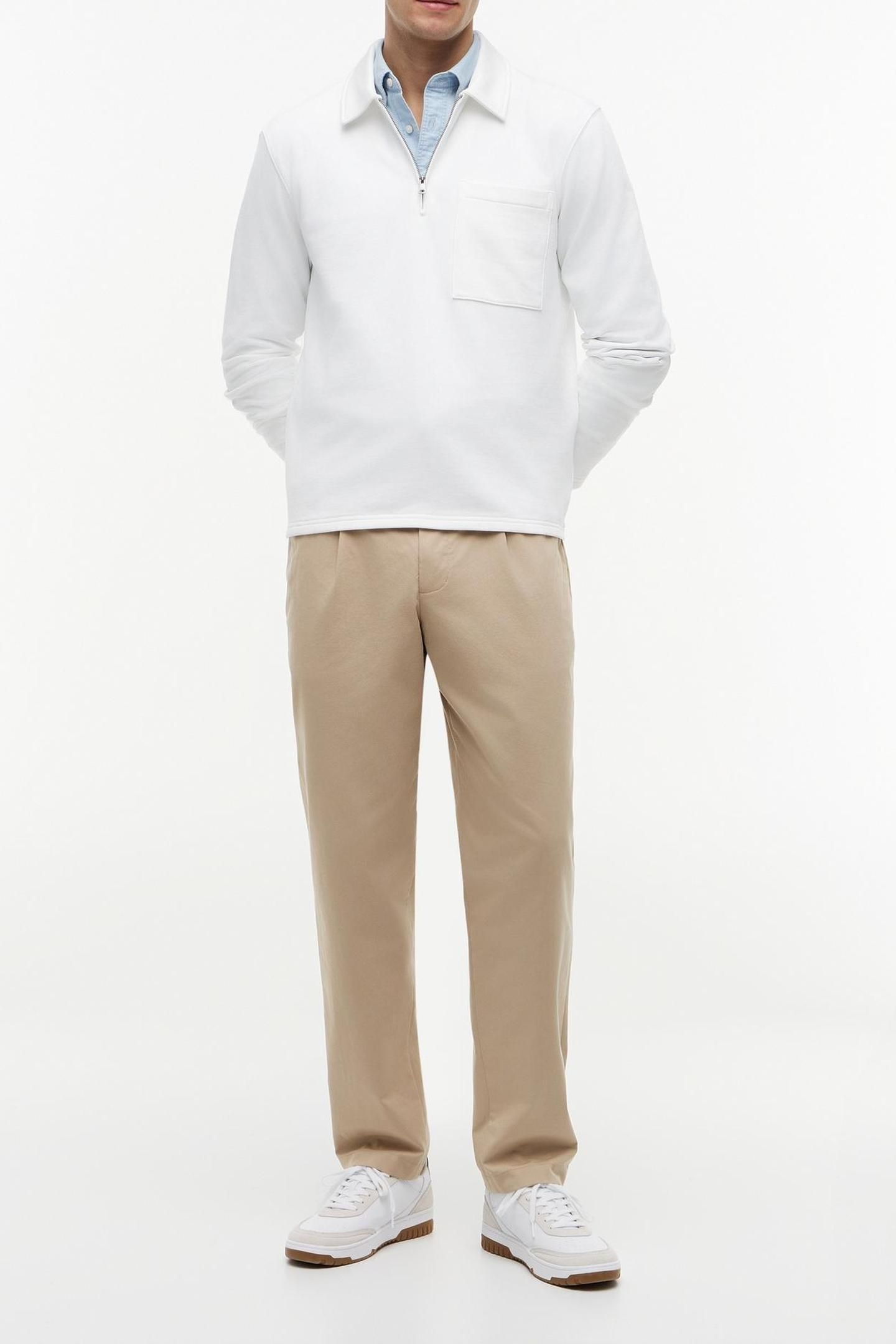 ESSENTIAL TERRY QUARTER-ZIP WHITE 3