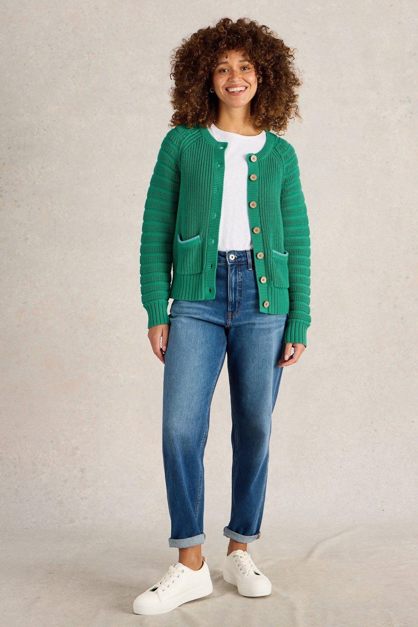 CINDY COTTON CARDI BRIGHT GREEN 2
