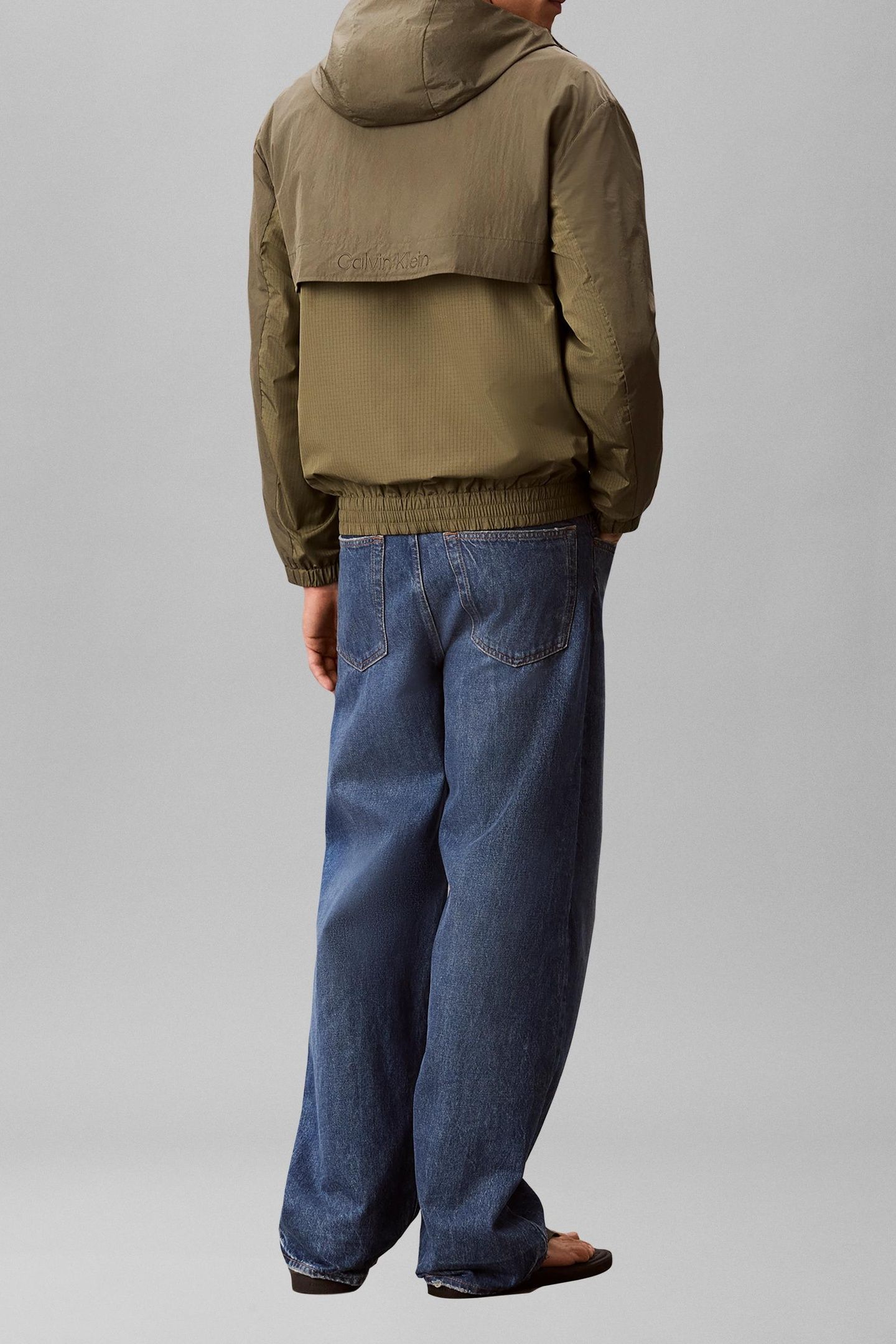 LONG SLEEVE LIGHTWEIGHT NYLON MIXED JACKET DUSTY OLIVE 6