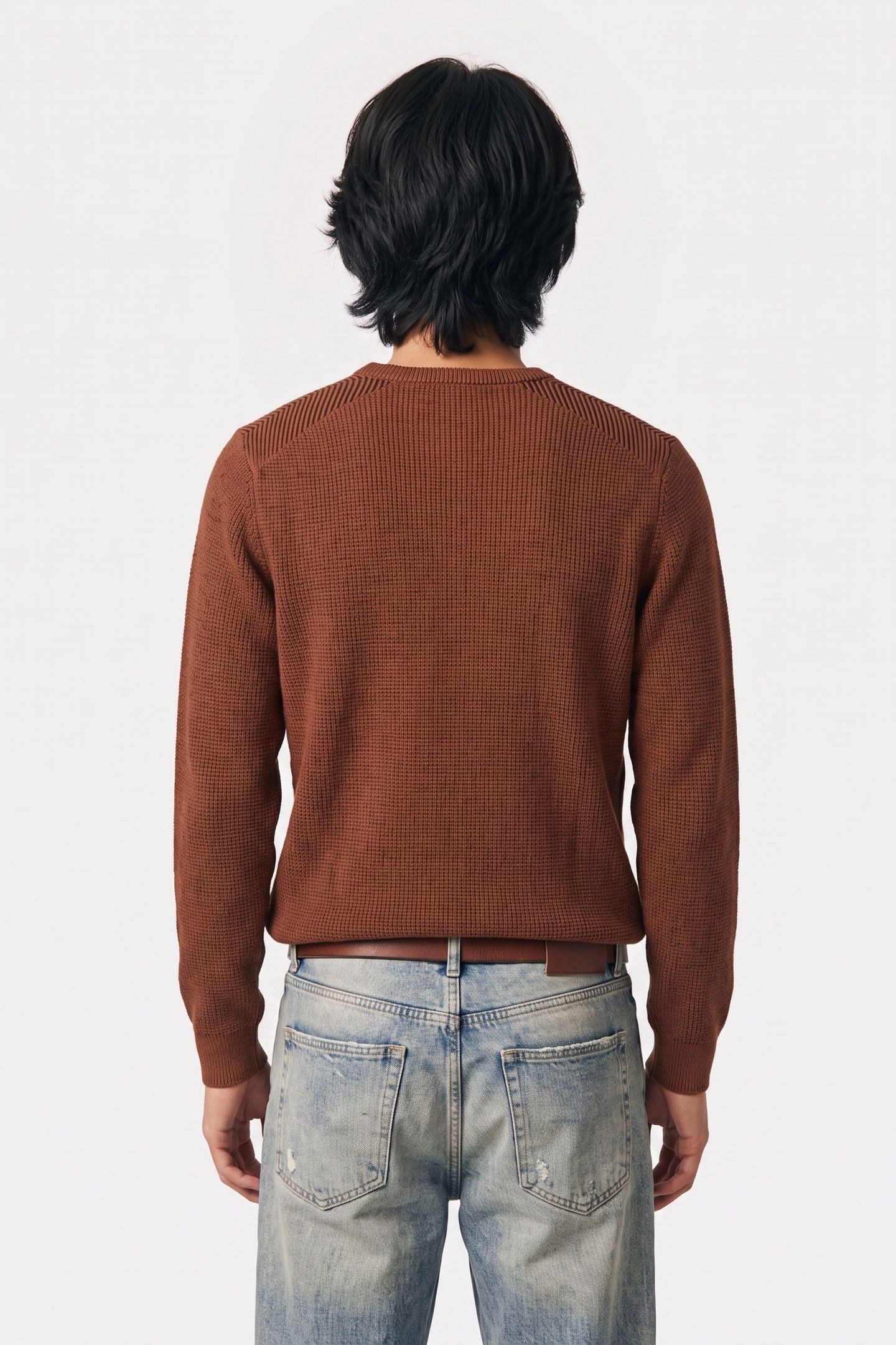 PULLOVER CREWNECK PLATED STRUCTURE KNIT TERRA 2
