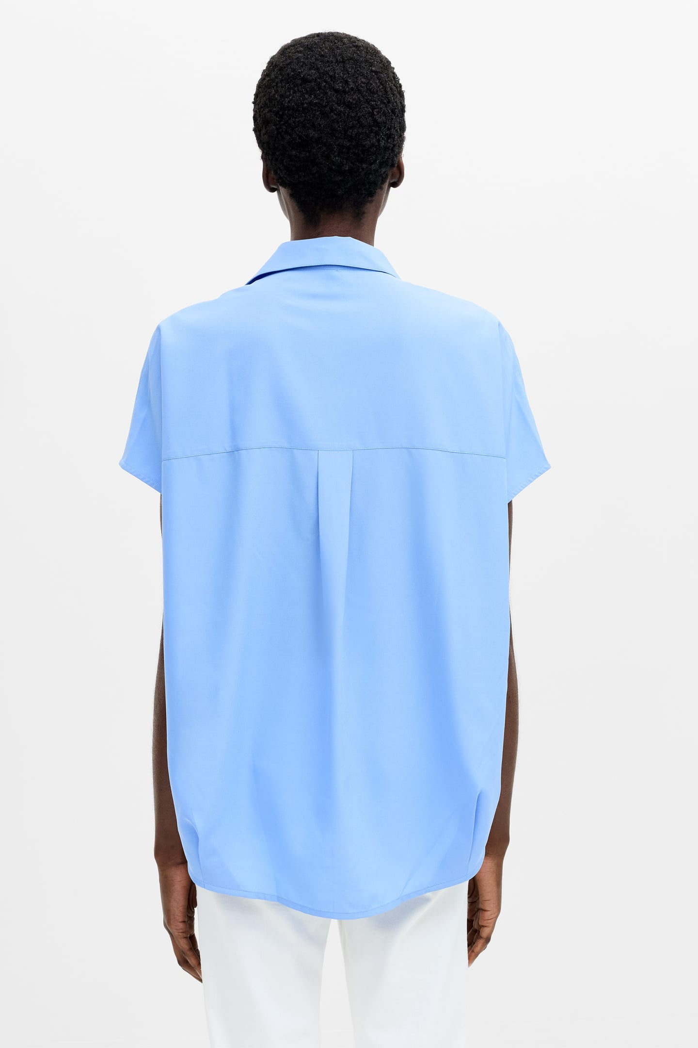 CREPE LIGHT SLEEVELESS POPOVER CORNFLOWER BLUE 3