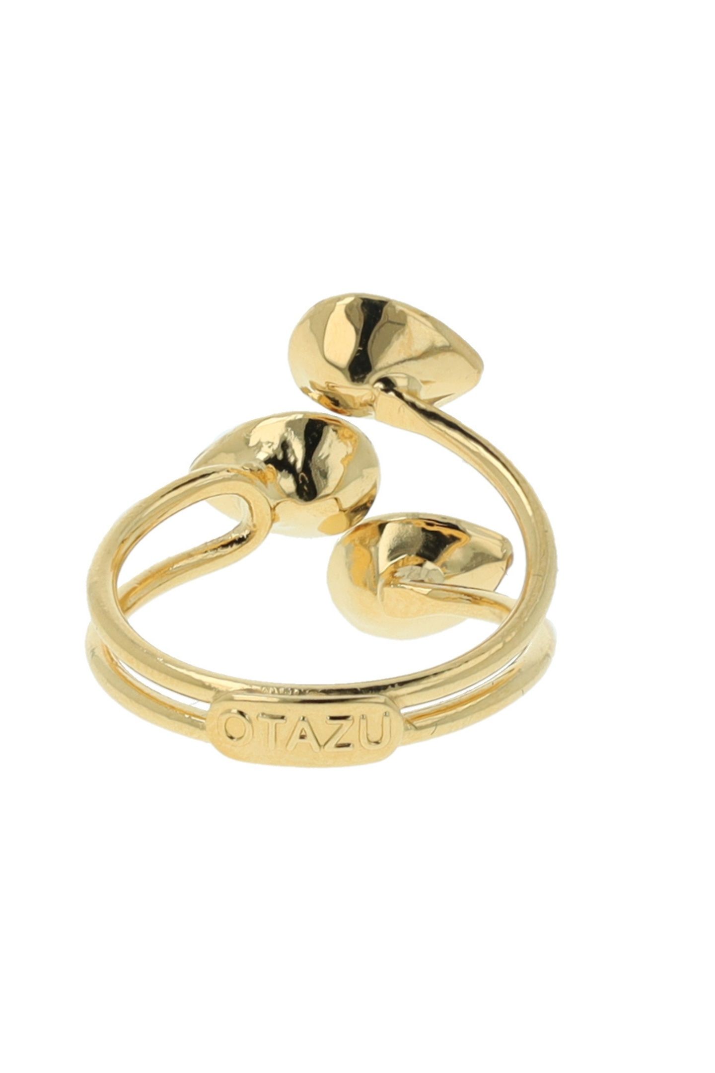 TRIPLE LEAF RING AMETHYST RED, GOLD 3