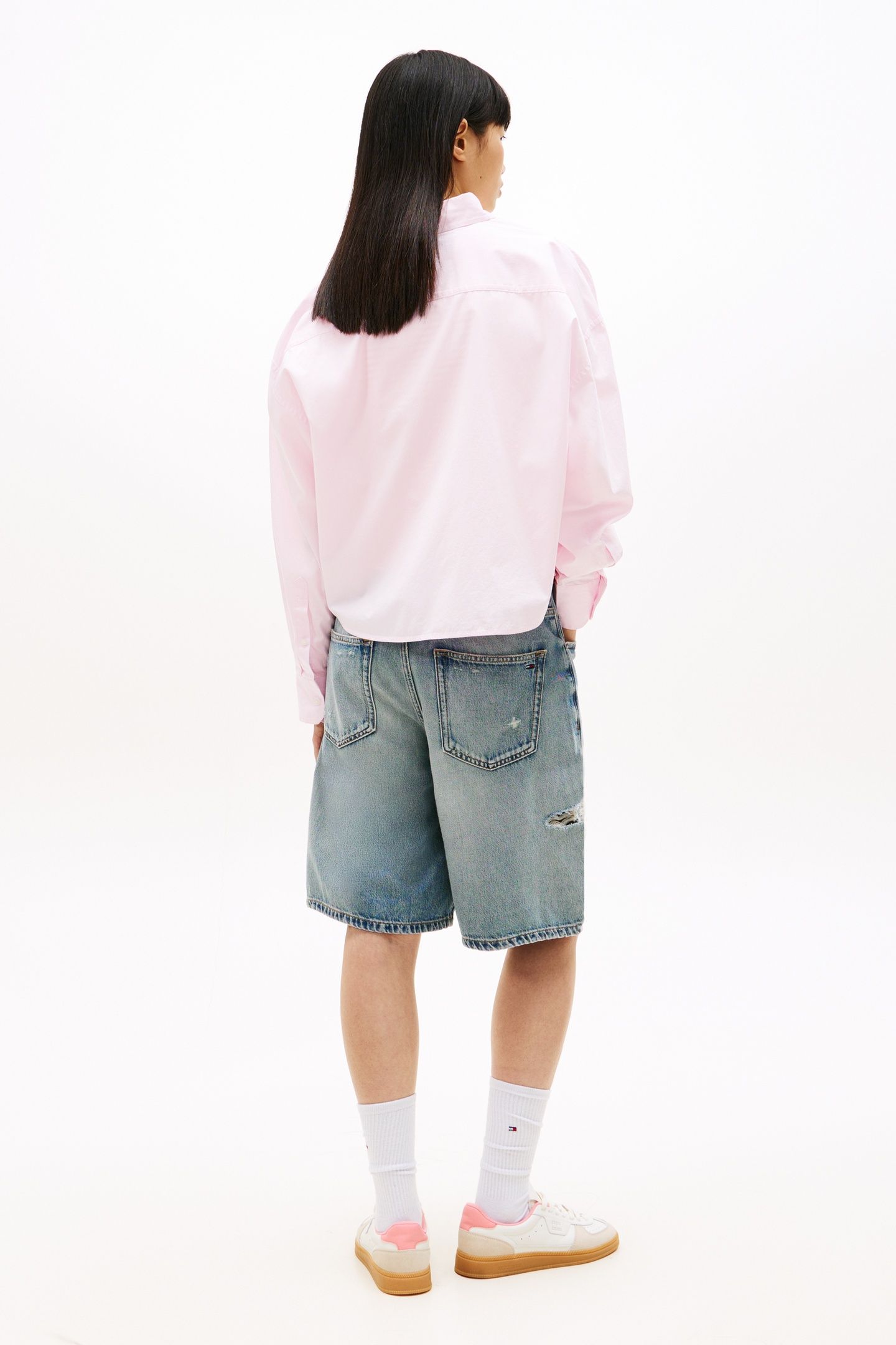 RELAXED FIT CROPPED POPLIN SHIRT PEARLY PINK 2