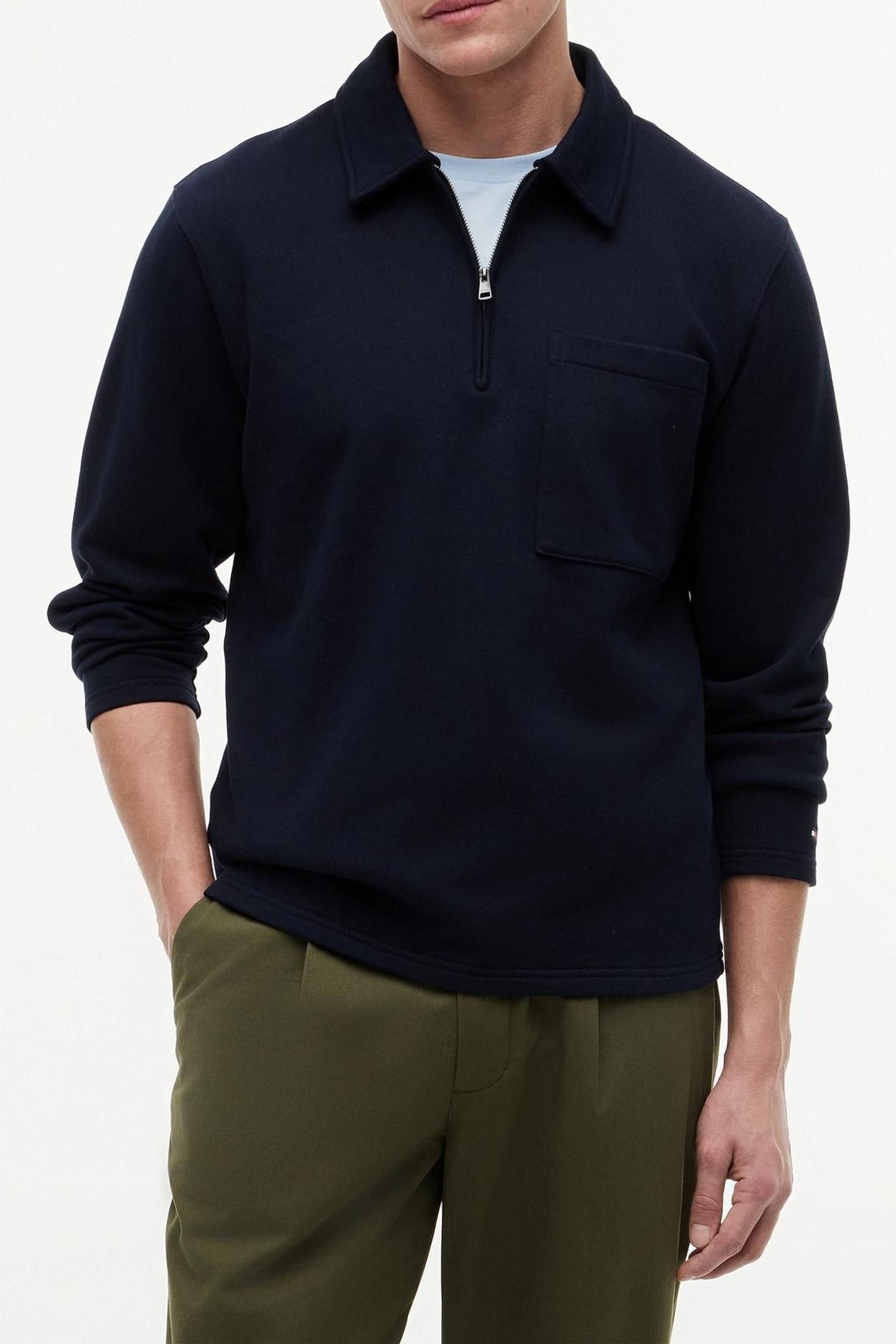 ESSENTIAL TERRY QUARTER-ZIP DESERT SKY 1