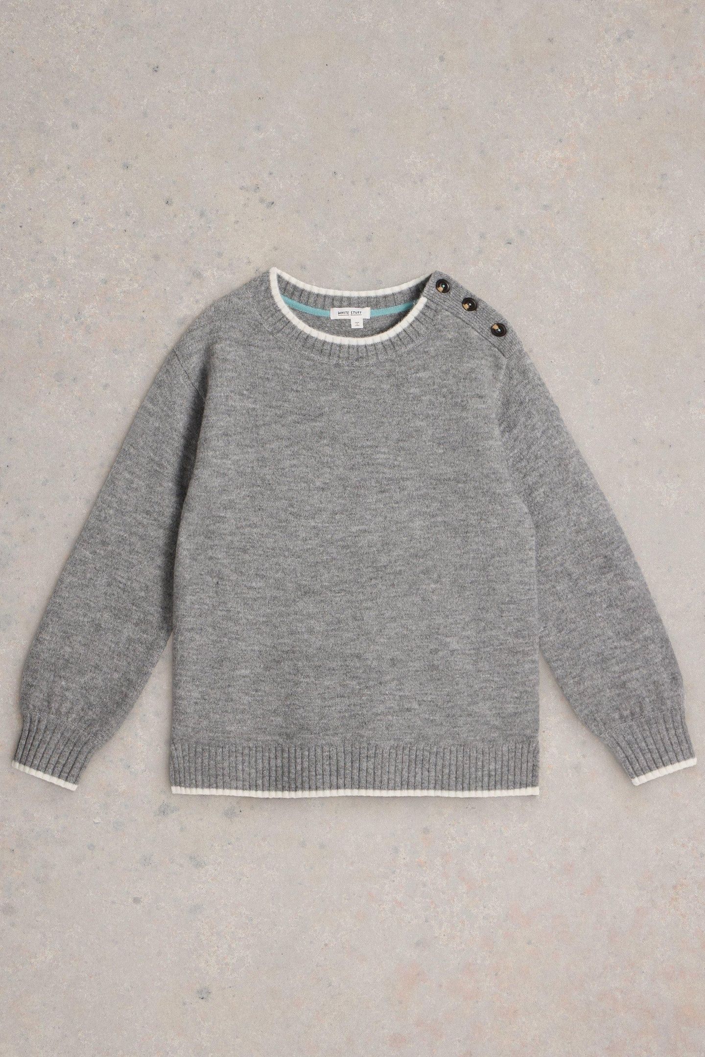 LUCY LONGLINE JUMPER LIGHT GREY 3