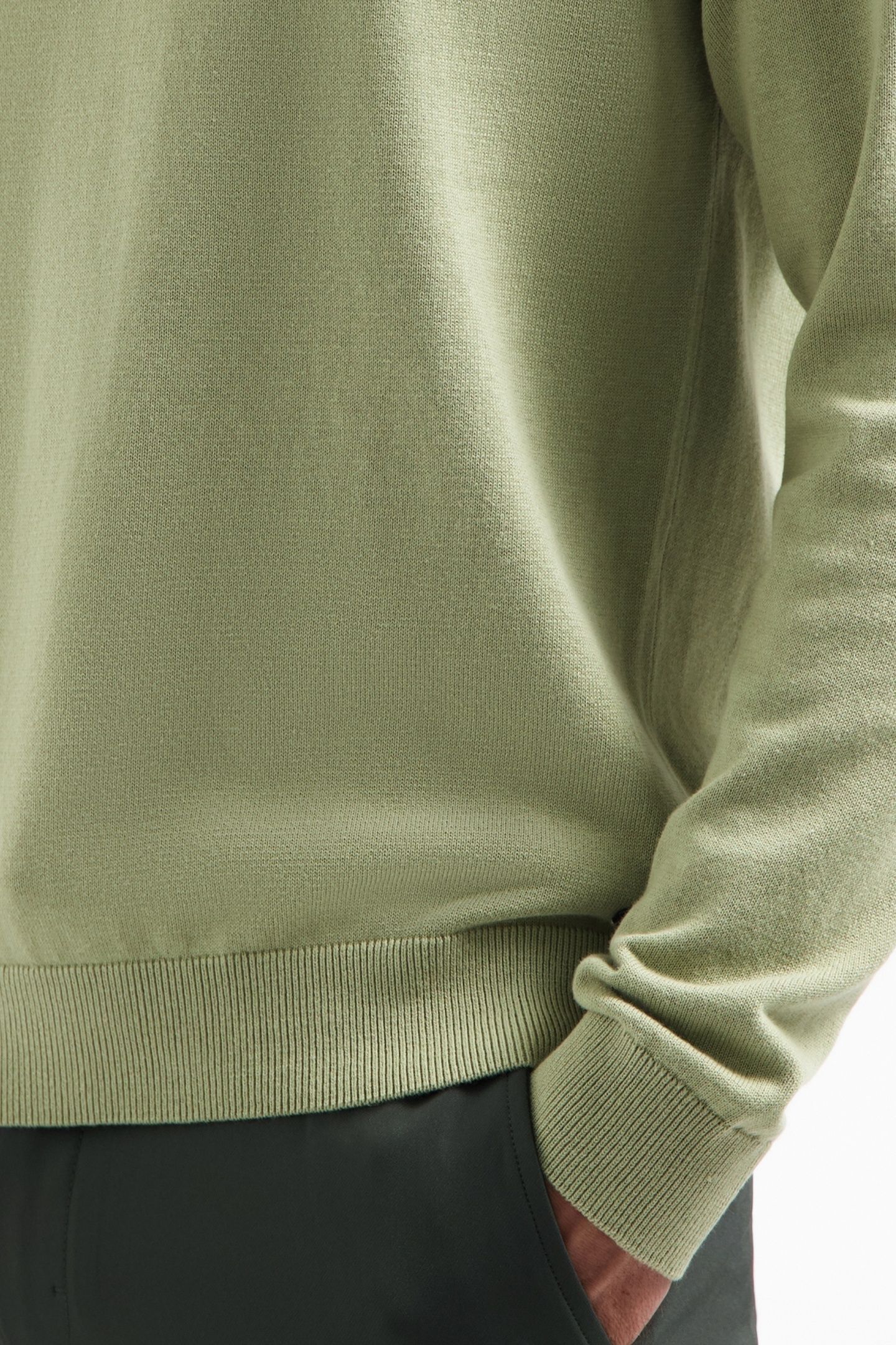 PULLOVER POLO HALF ZIP SOLID LIGHT MOSS 7