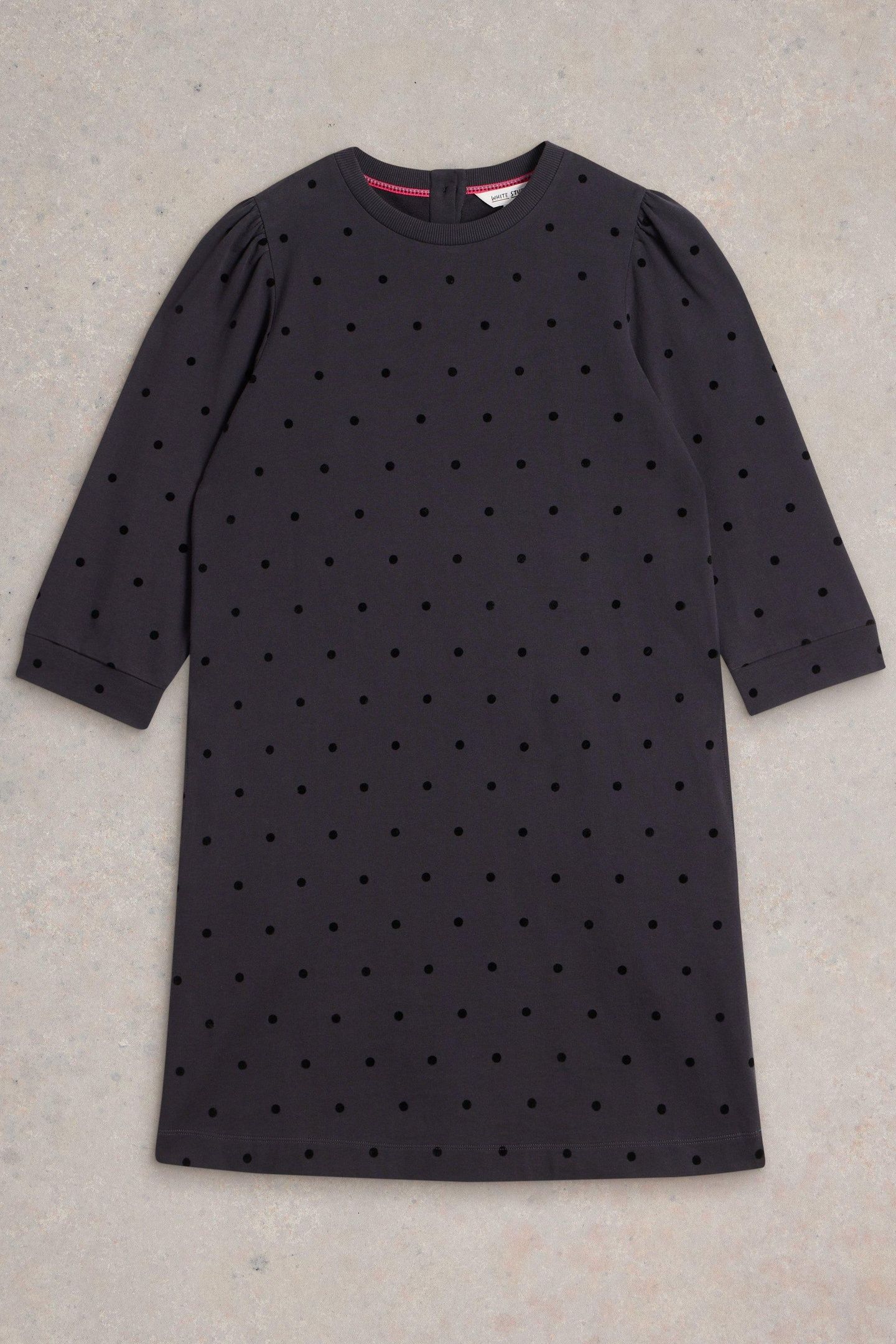 AMY FLOCK JERSEY DRESS GREY MULTI 6