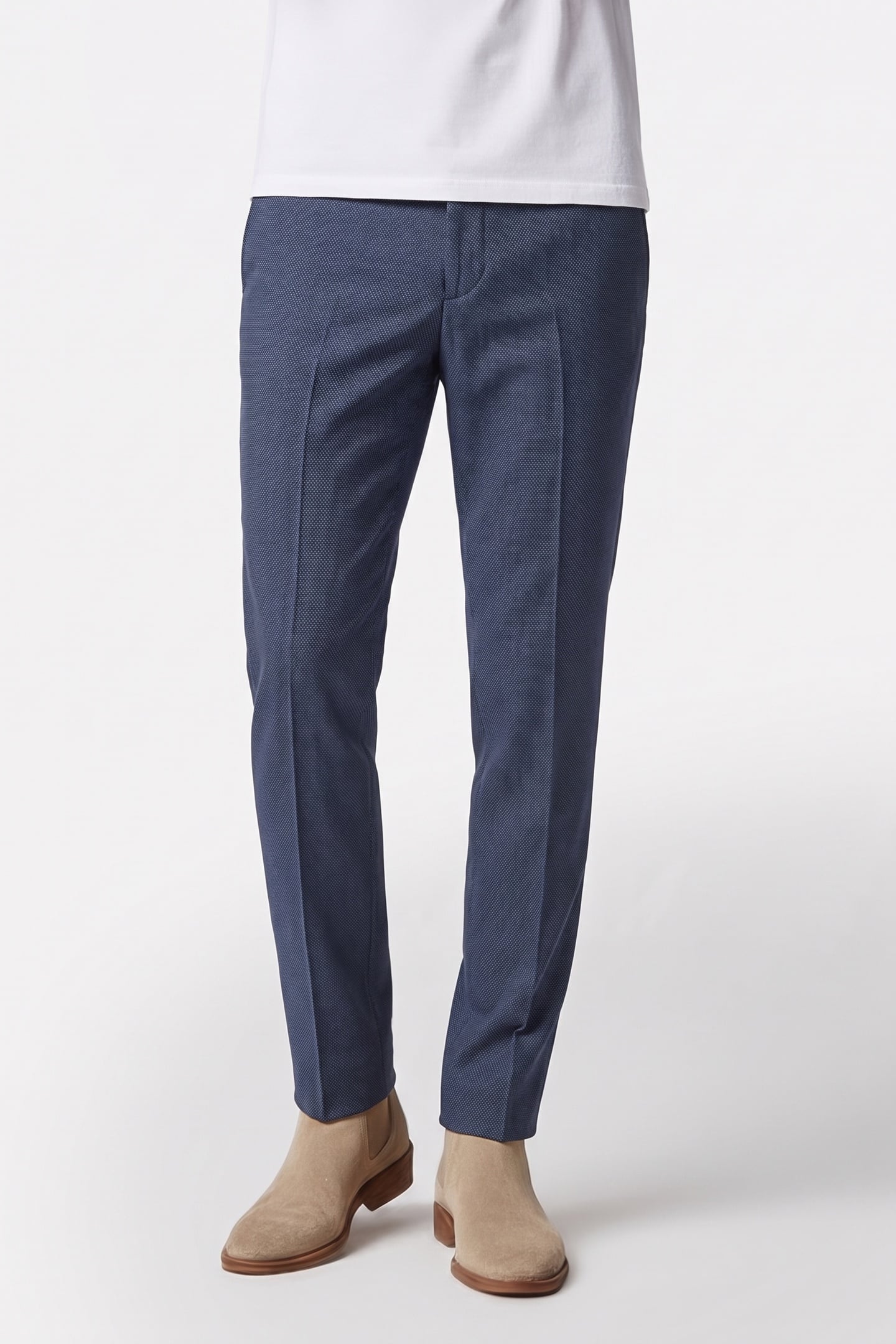 MICRO DOT SLIM TROUSERS DARK SLATE BLUE 1