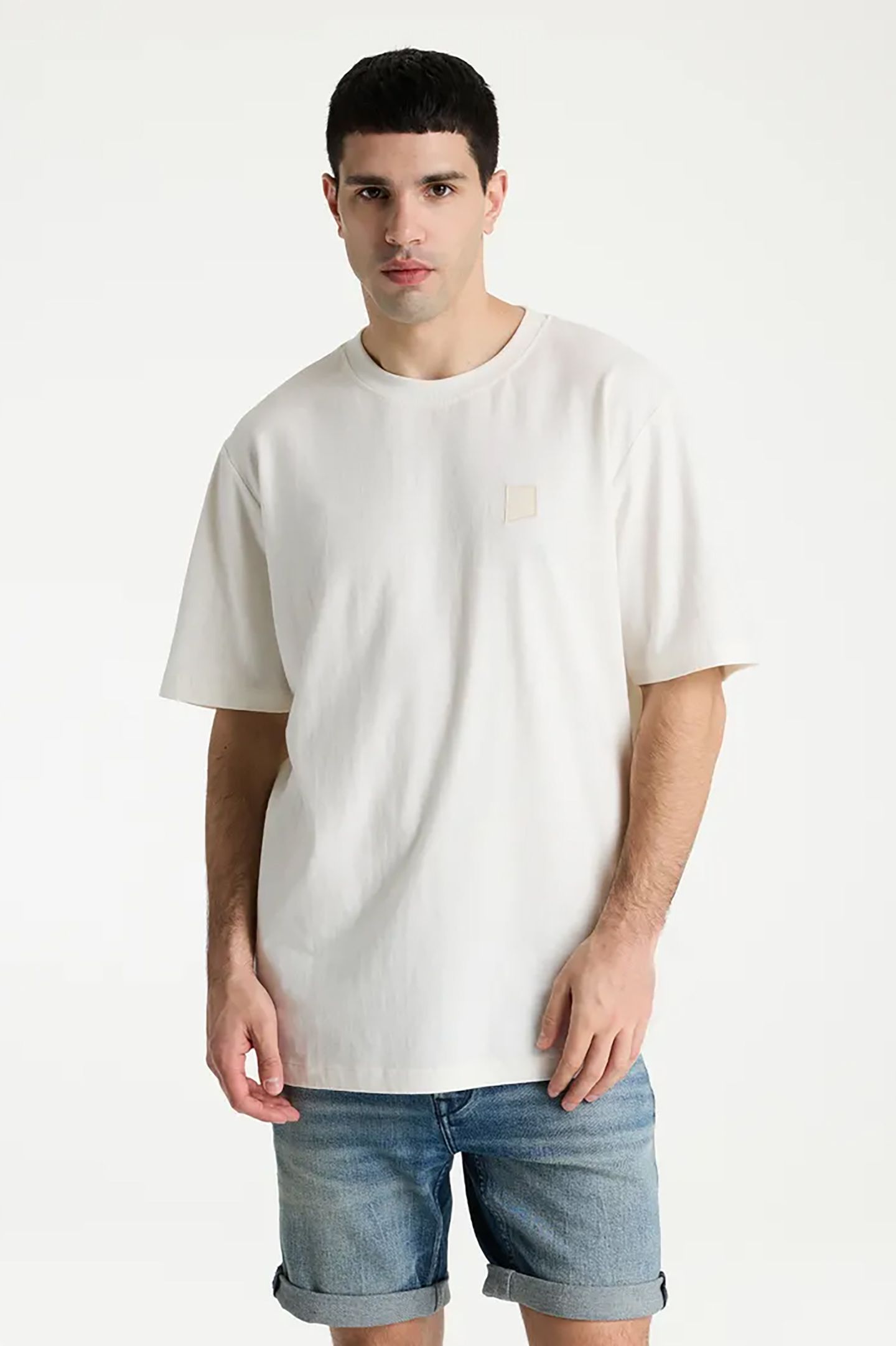 ETHAN LINEN T-SHIRT SHORT SLEEVE MARSHMALLOW 1