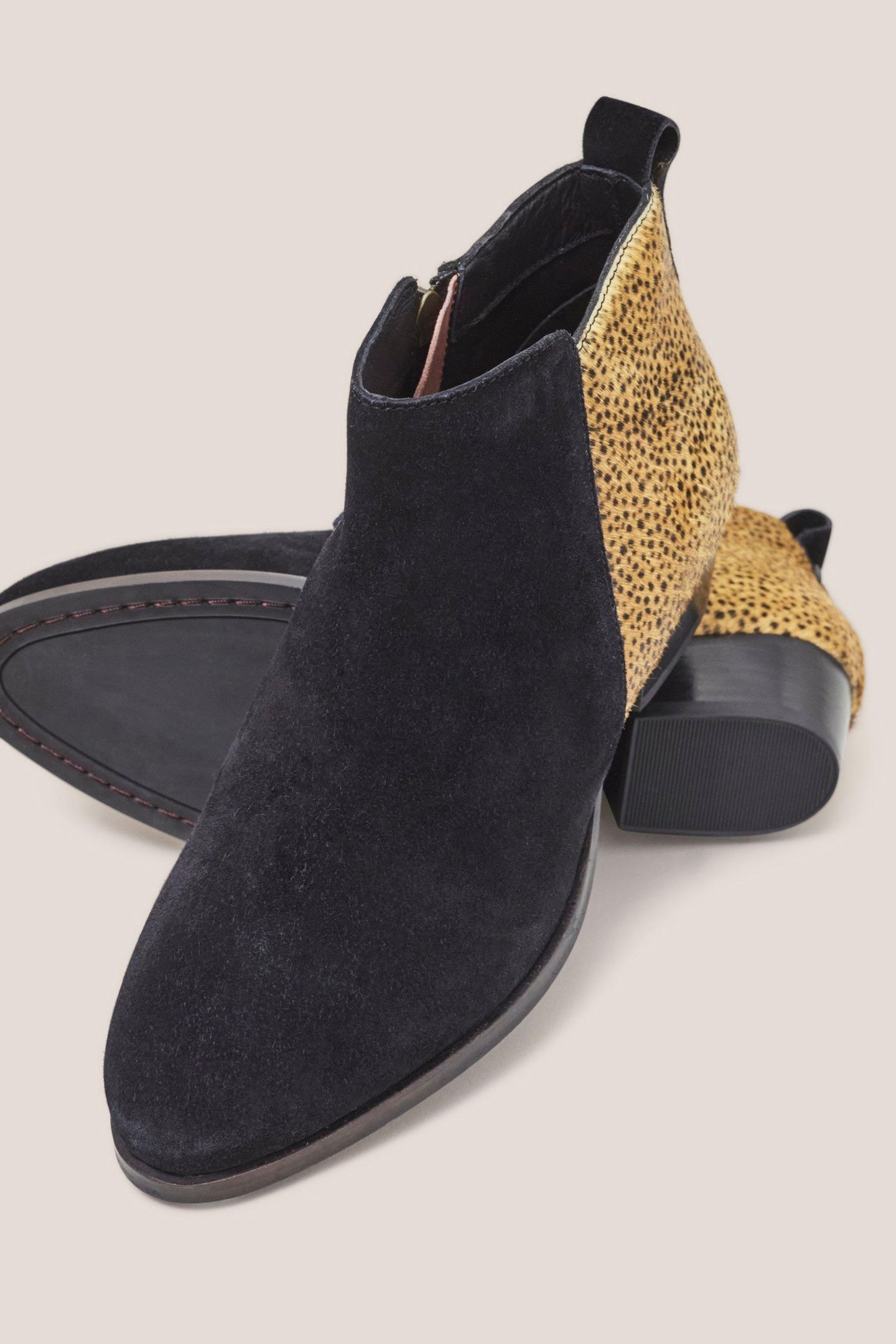 WILLOW SUEDE PONY ANKLE BOOT BLACK PRINT 3