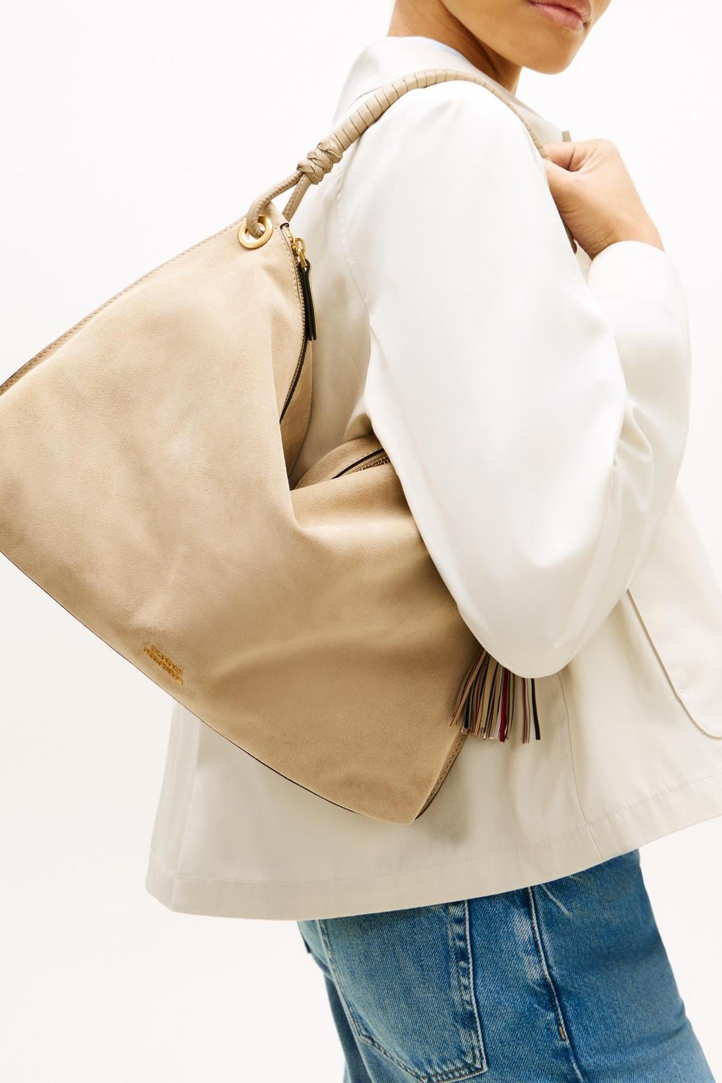 STATEMENT LEATHER SHOULDER BAG SANDALWOOD 1