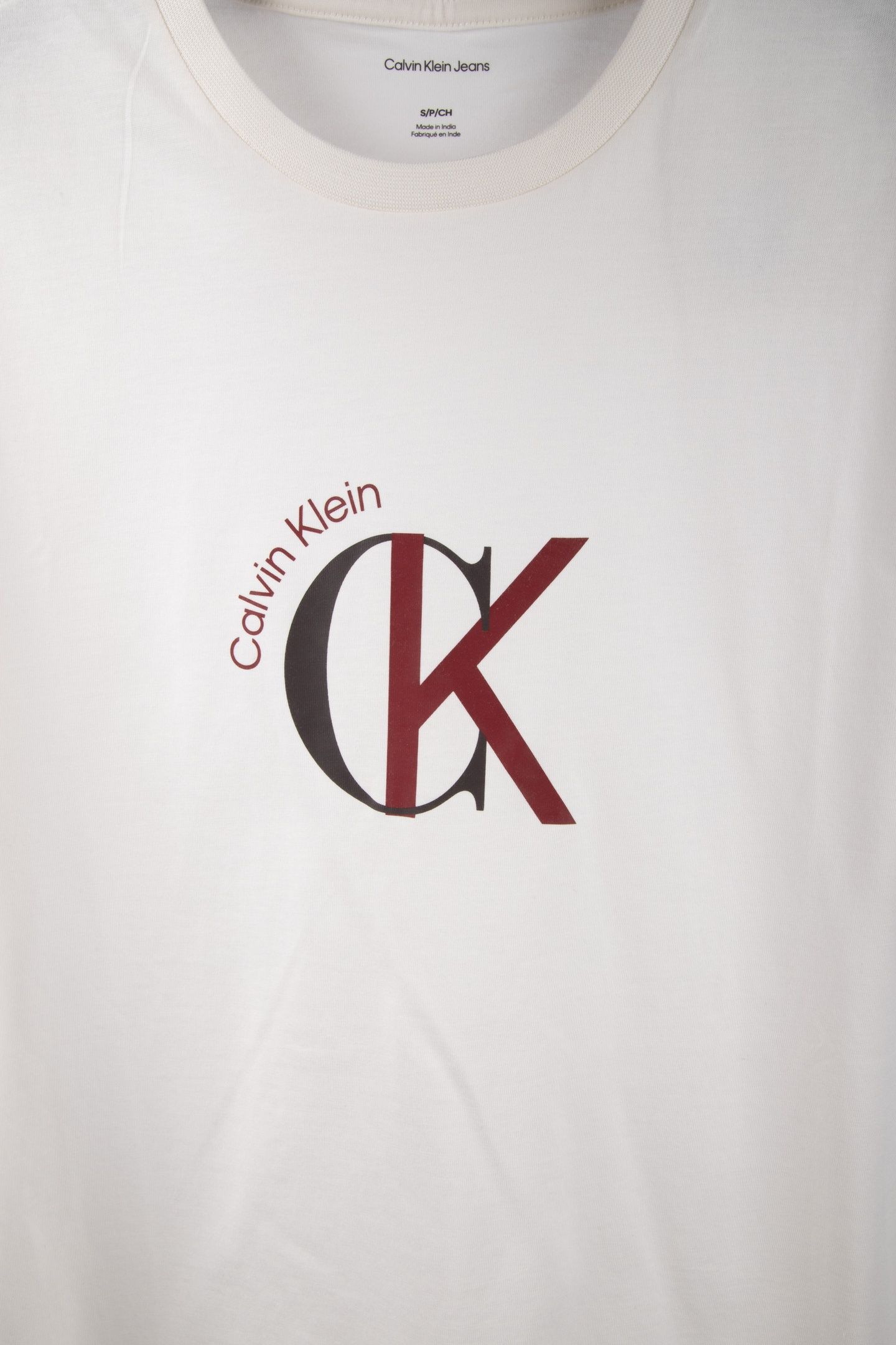 SS 30S 2TONE TEE WHITE GREIGE 4