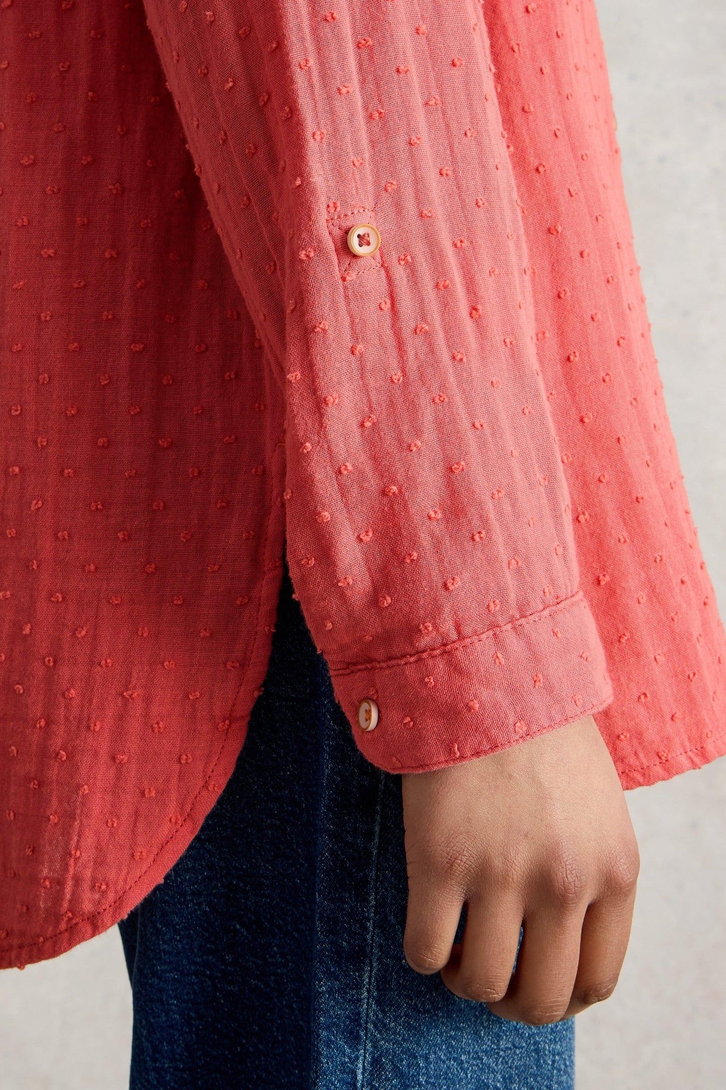 SOPHIE LONGLINE COTTON SHIRT MID PINK 5