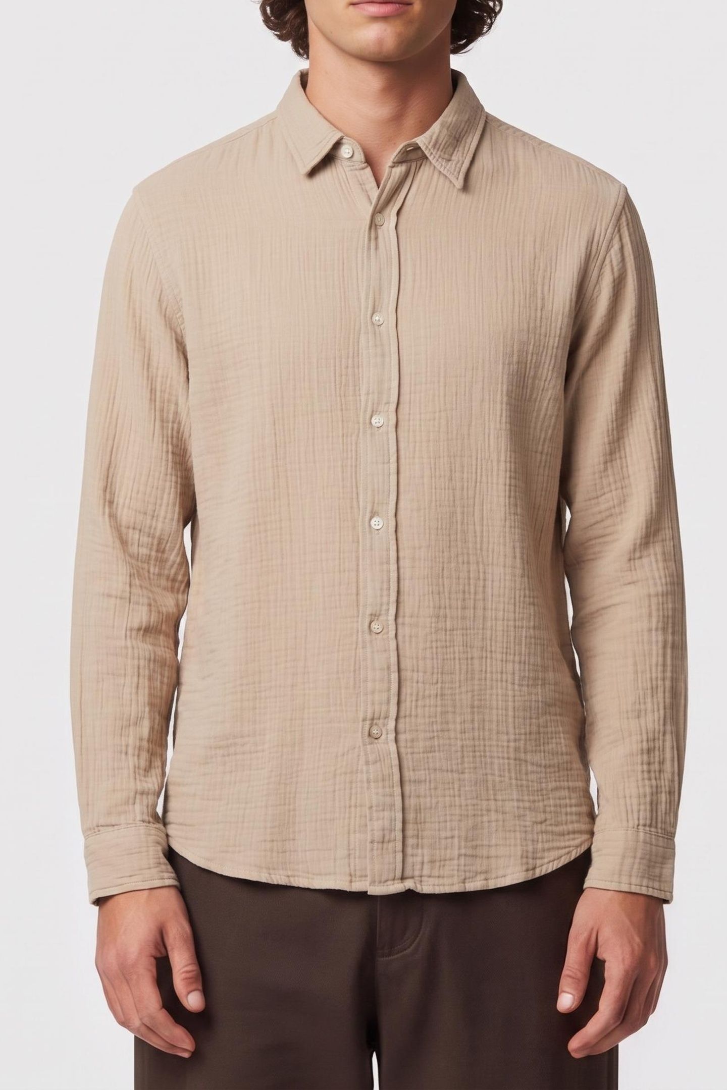 GUESS ECO LS DOUBLE CLOTH SHIR PROSECCO 1