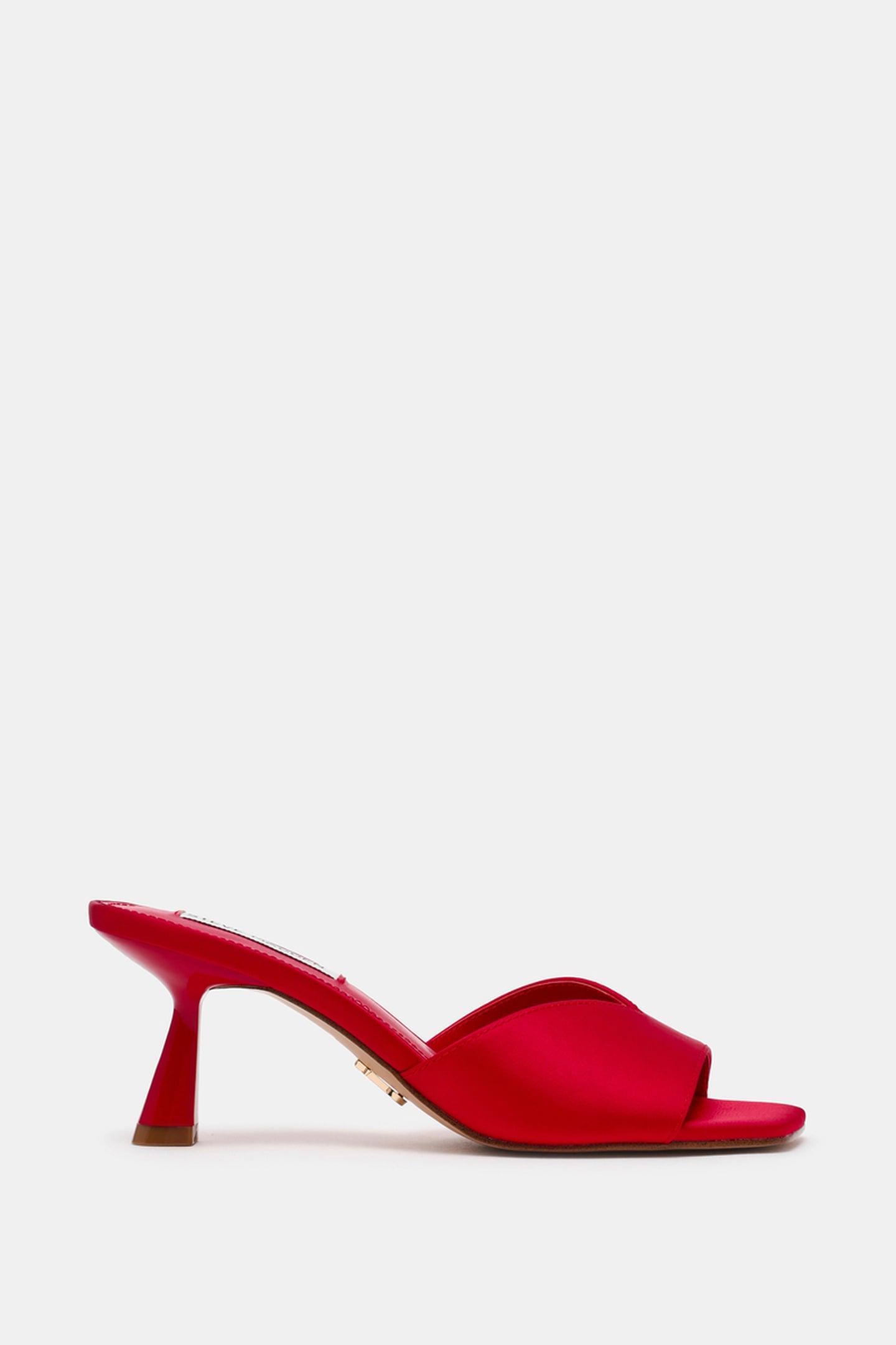 IVIE MULES RED SATIN 1