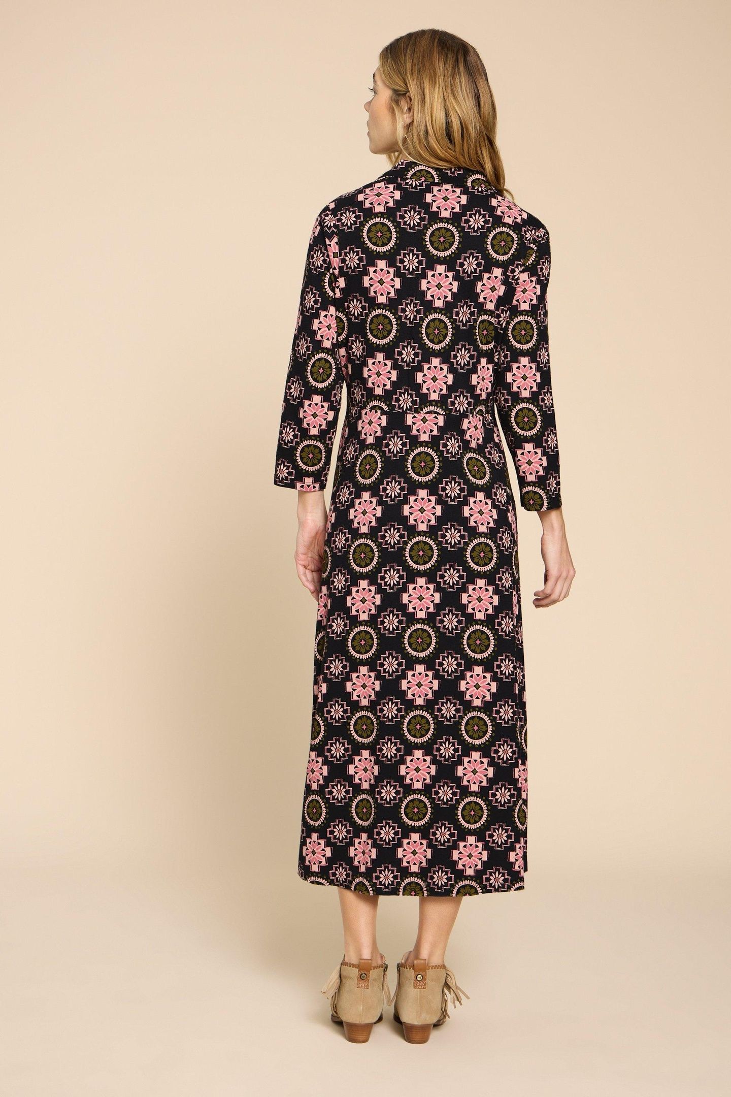 ADA JERSEY SHIRT DRESS BLACK MULTI 3