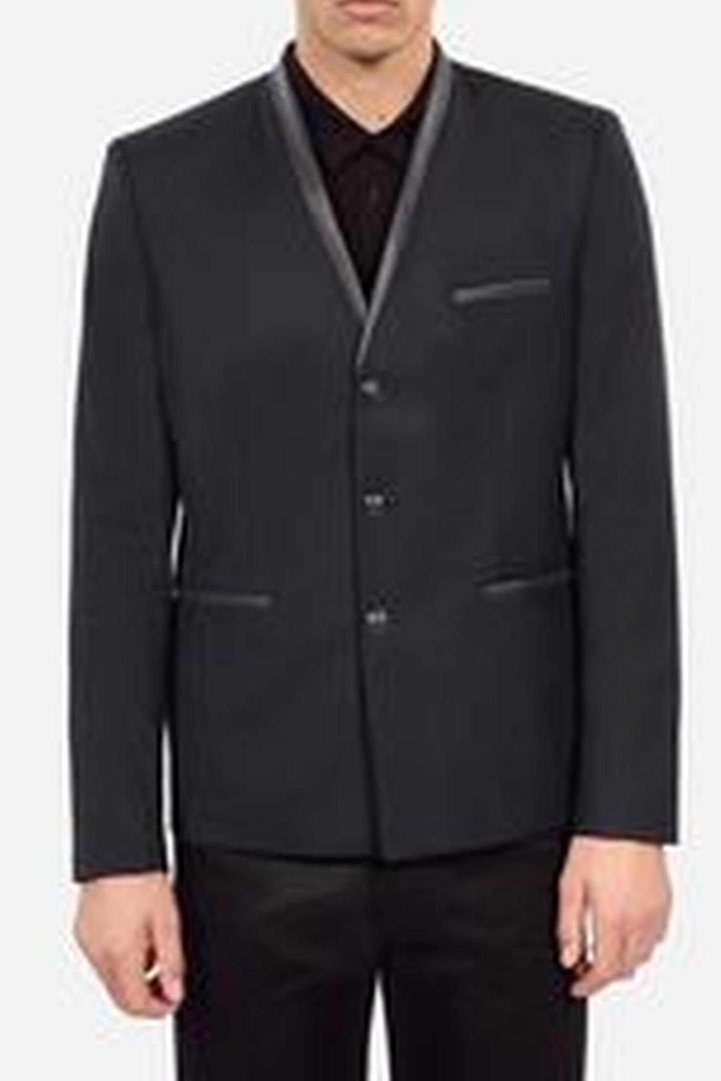 COLLARLESS SUIT JACKET BLACK 2