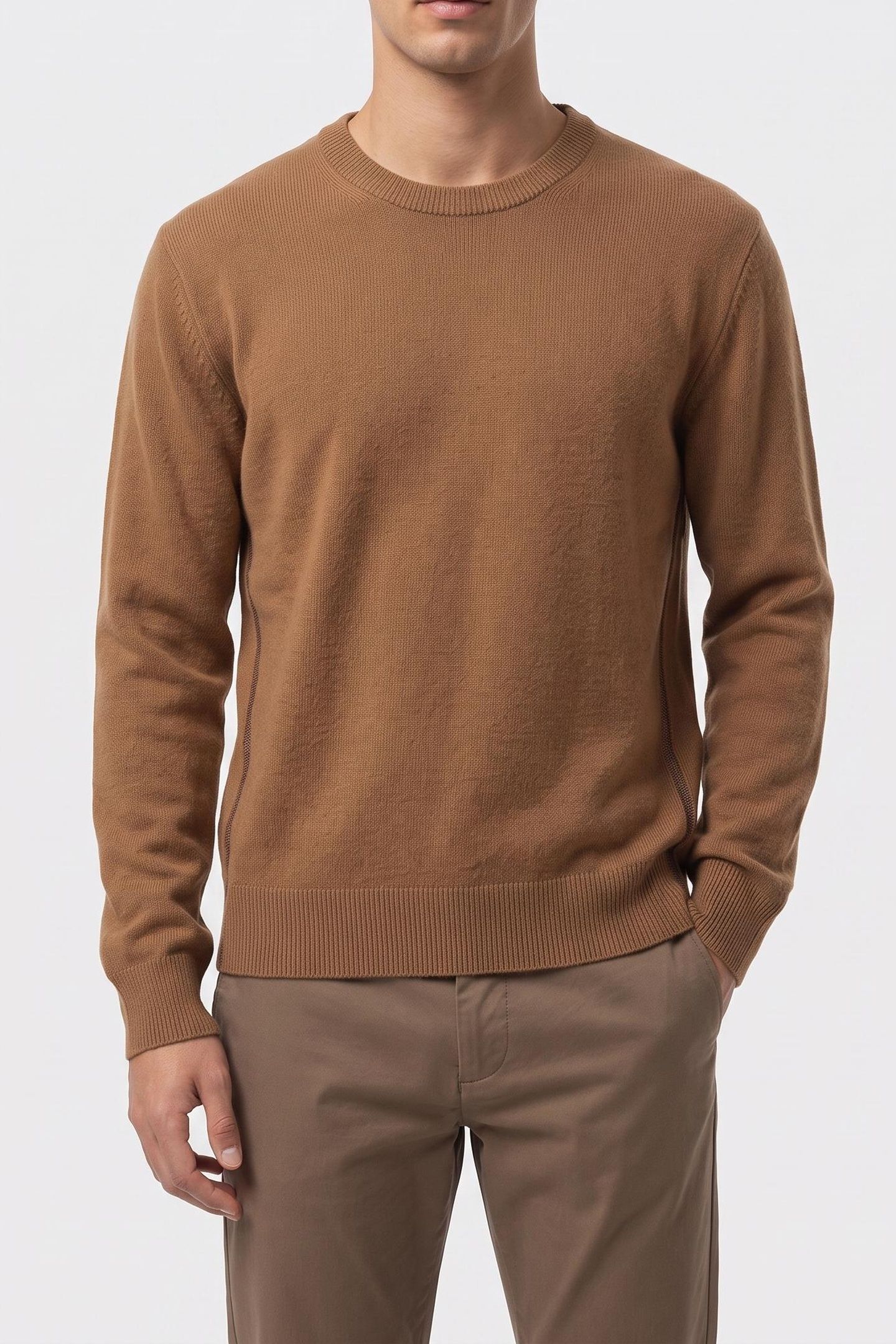PULL COL ROUND DETAIL BRILLIANT DARK CAMEL 2