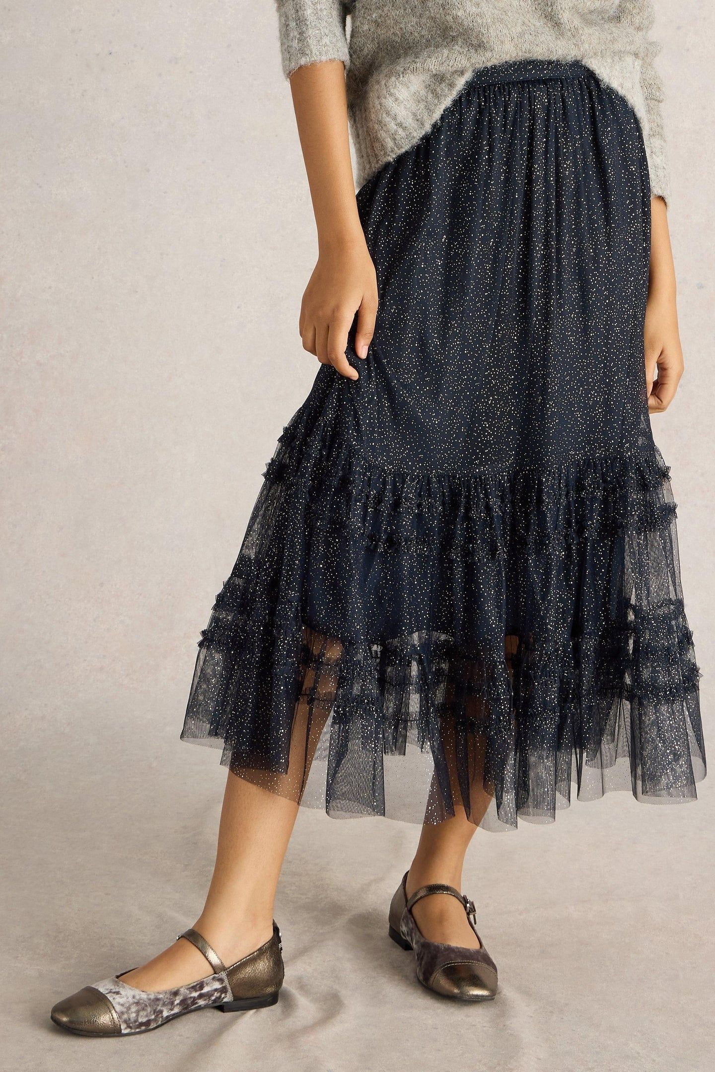 NOVA TULLE SPARKLE SKIRT NAVY MULTI 2