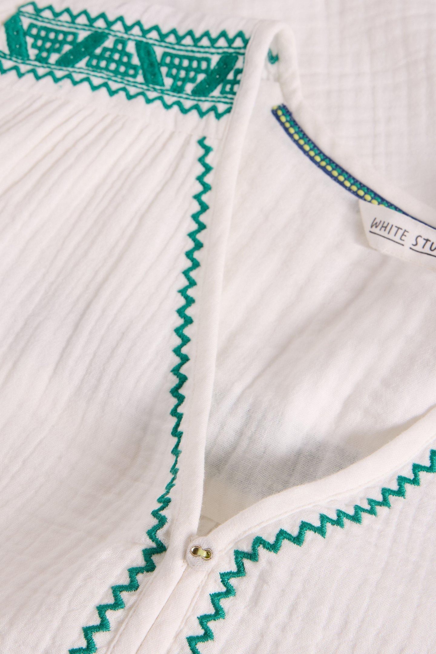 GIANNA DOUBLE CLOTH TOP WHITE MULTI 6
