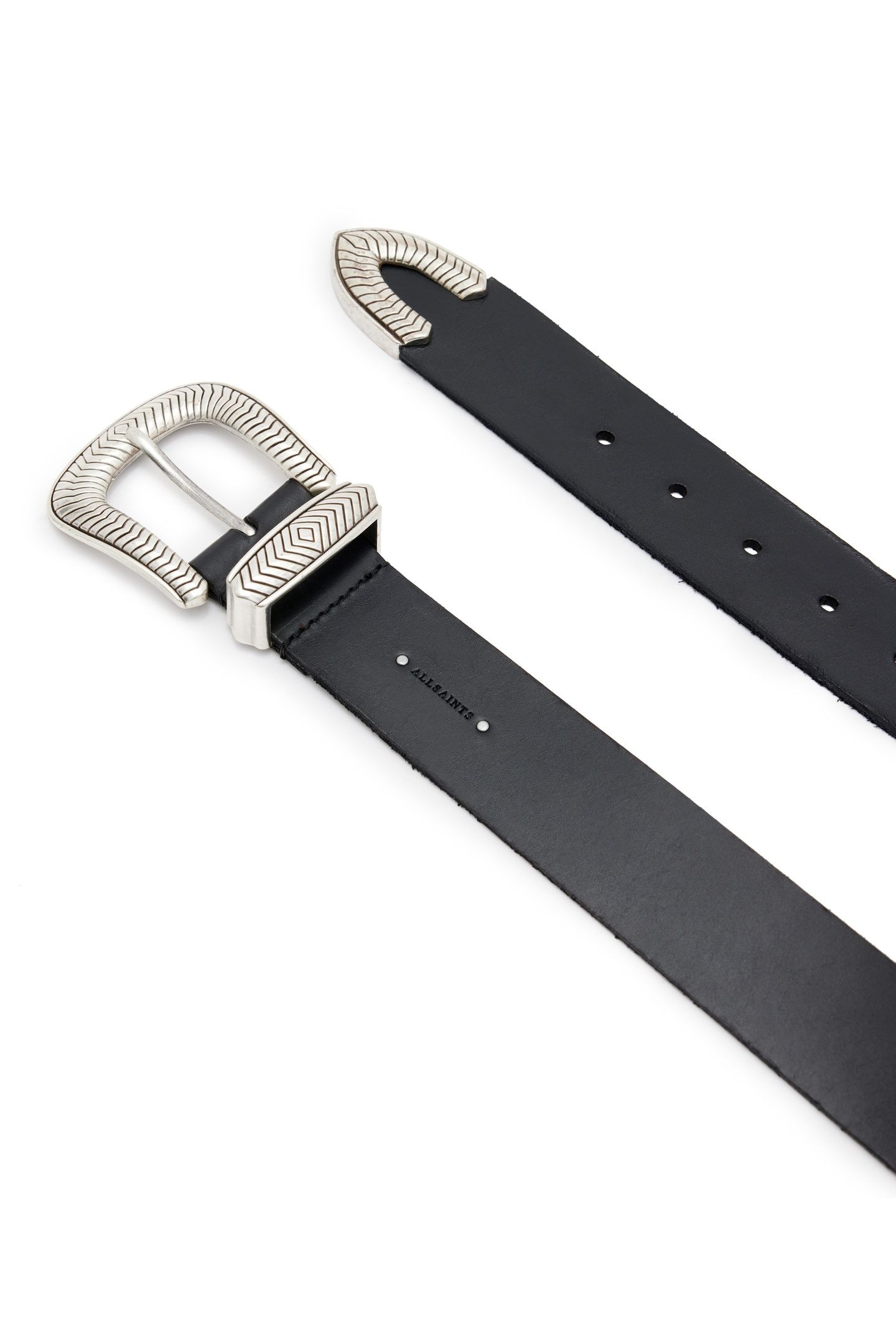 SKYLAR WESTERN BELT BLACK/ANTQ NICKEL 4