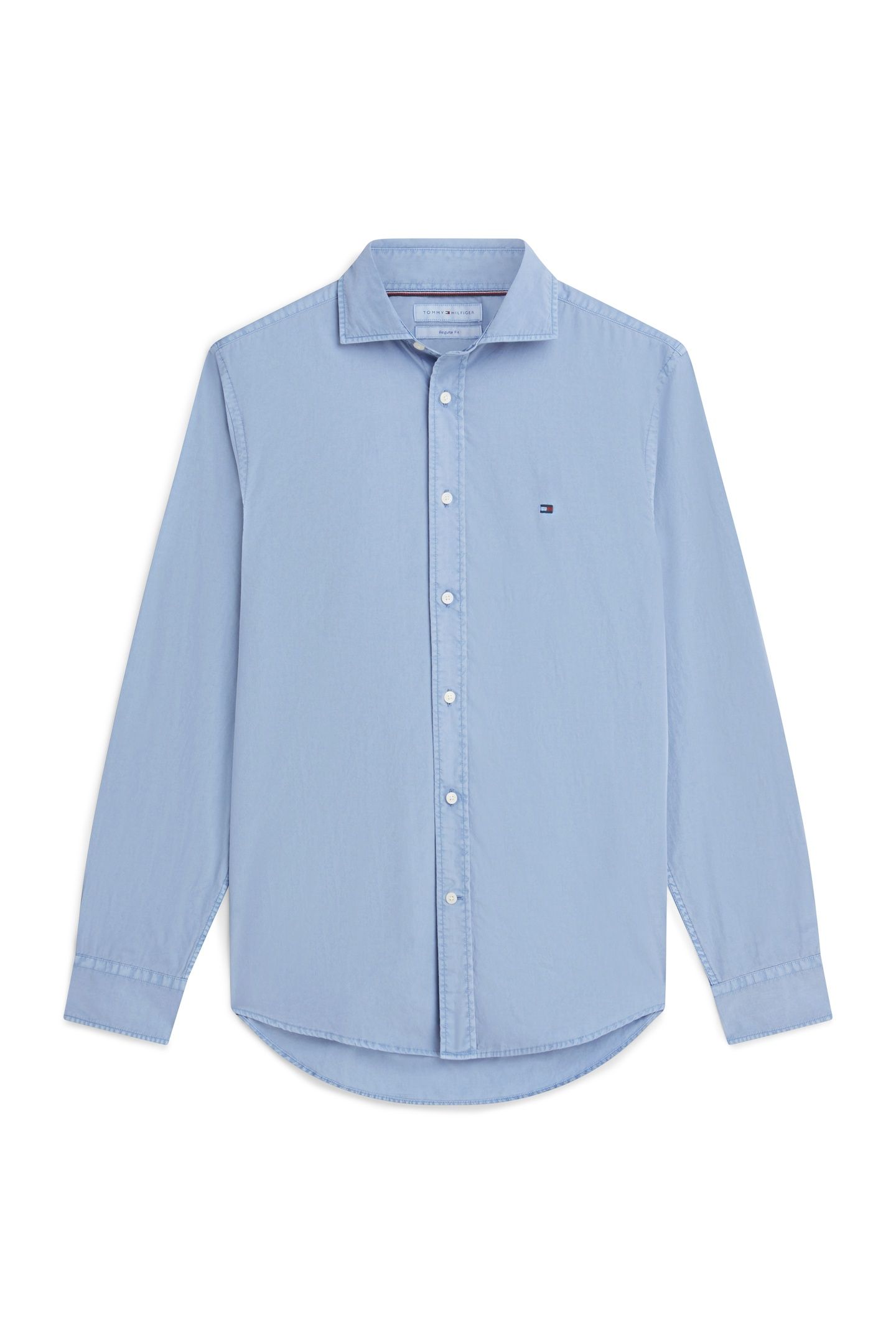 REGULAR FIT WASHED POPLIN SHIRT BRISK BLUE 4