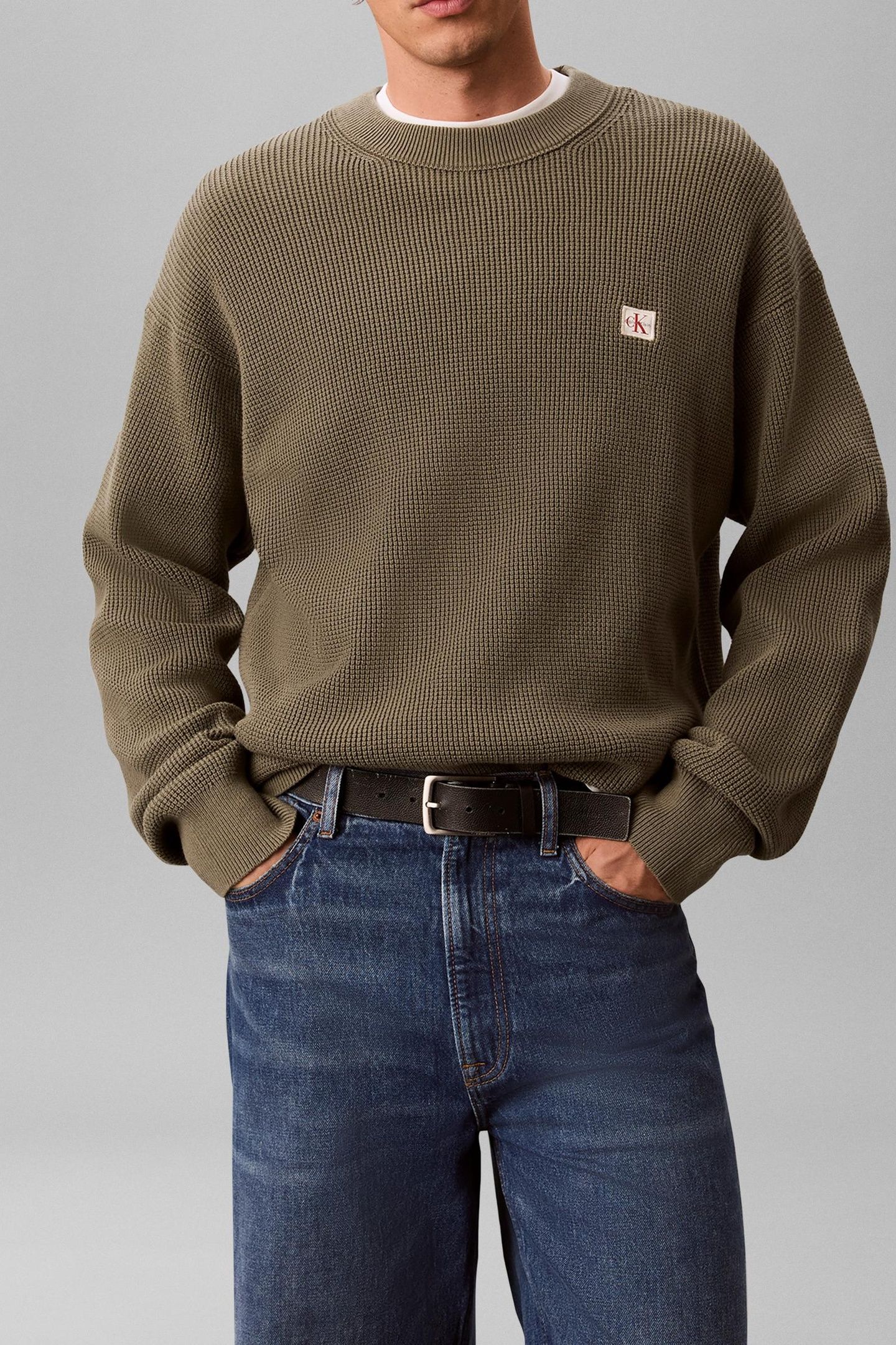 LONG SLEEVE EASY COTTON WAFFLE DUSTY OLIVE 1