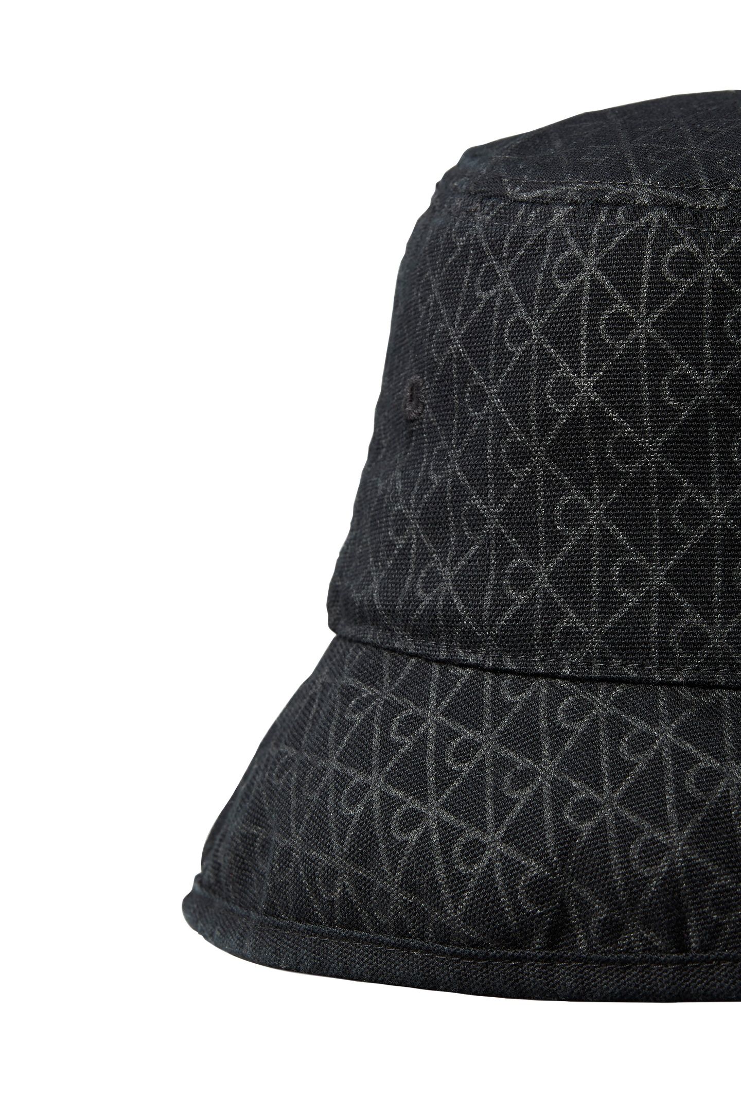 ALL-OVER PRINT WASHED CANVAS BUCKET HAT BLACK 3