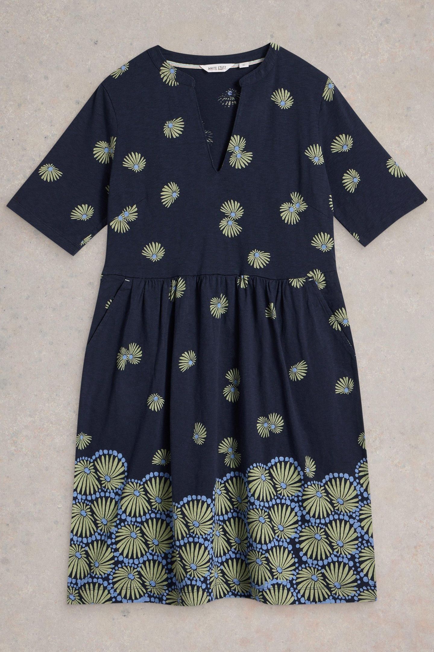 THEA JERSEY DRESS NAVY PRINT 4