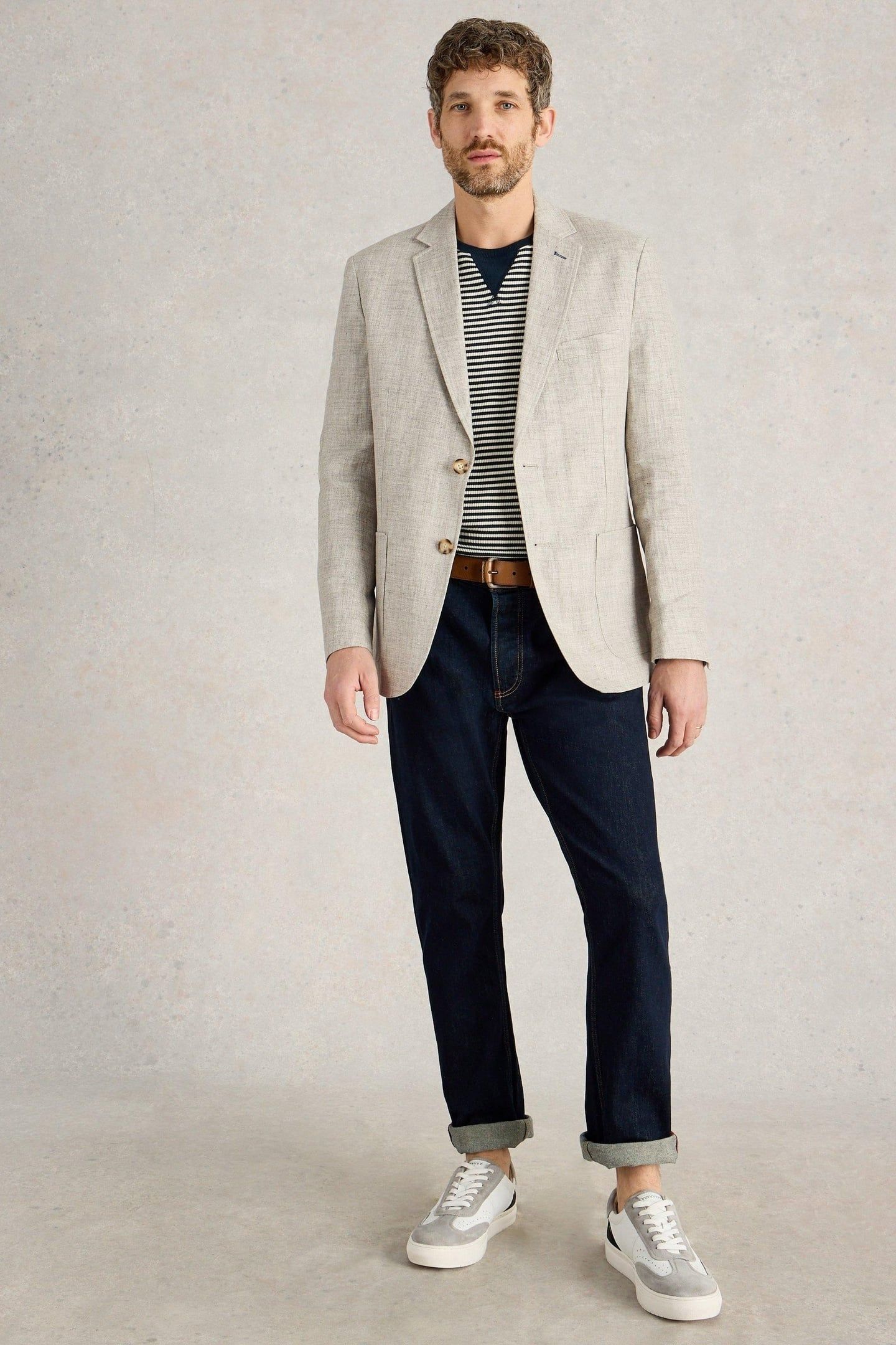 LINEN BLAZER LIGHT GREY 2