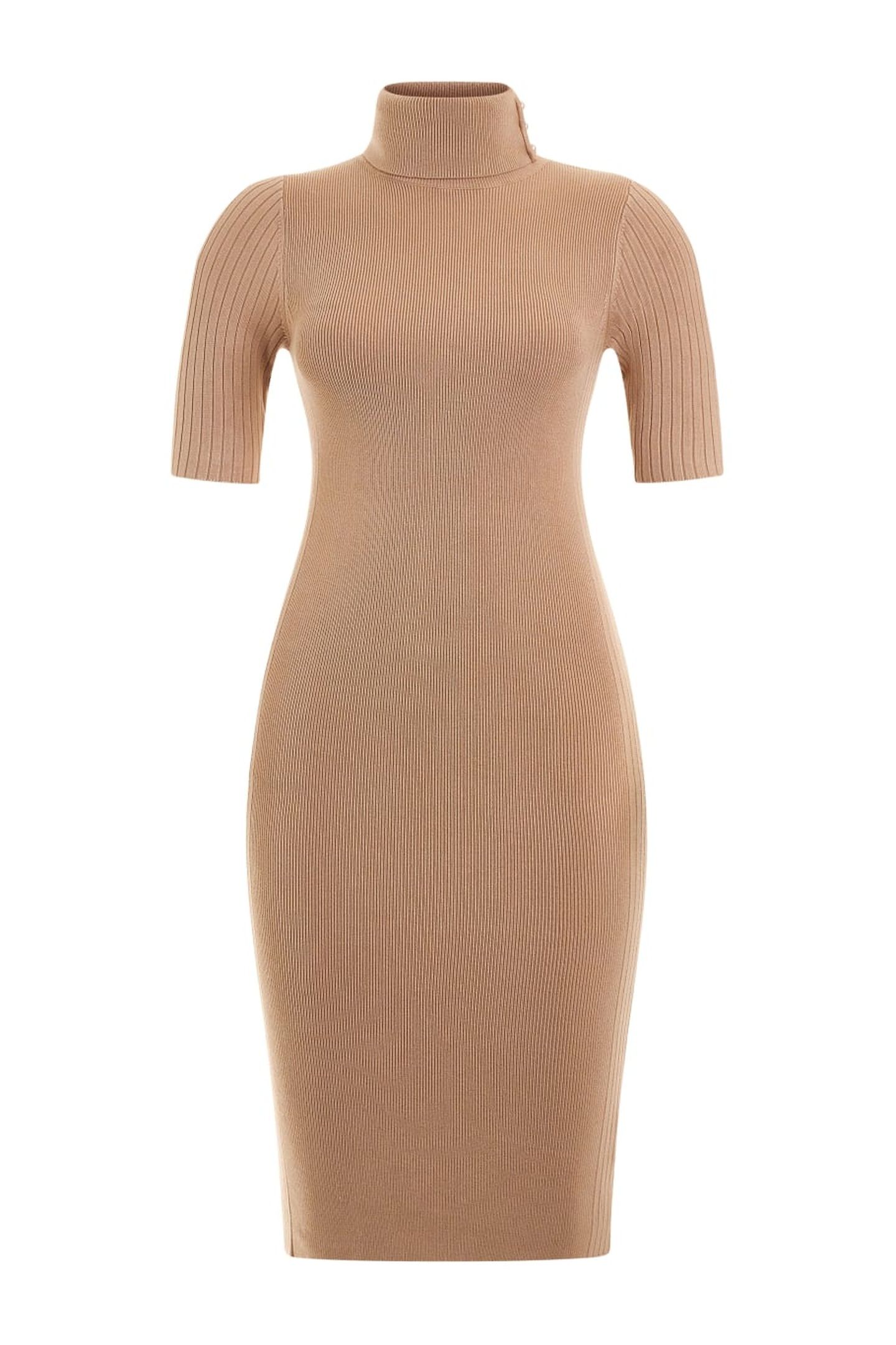 LENA HIGH NECK RIBBE FAWN TAUPE 1