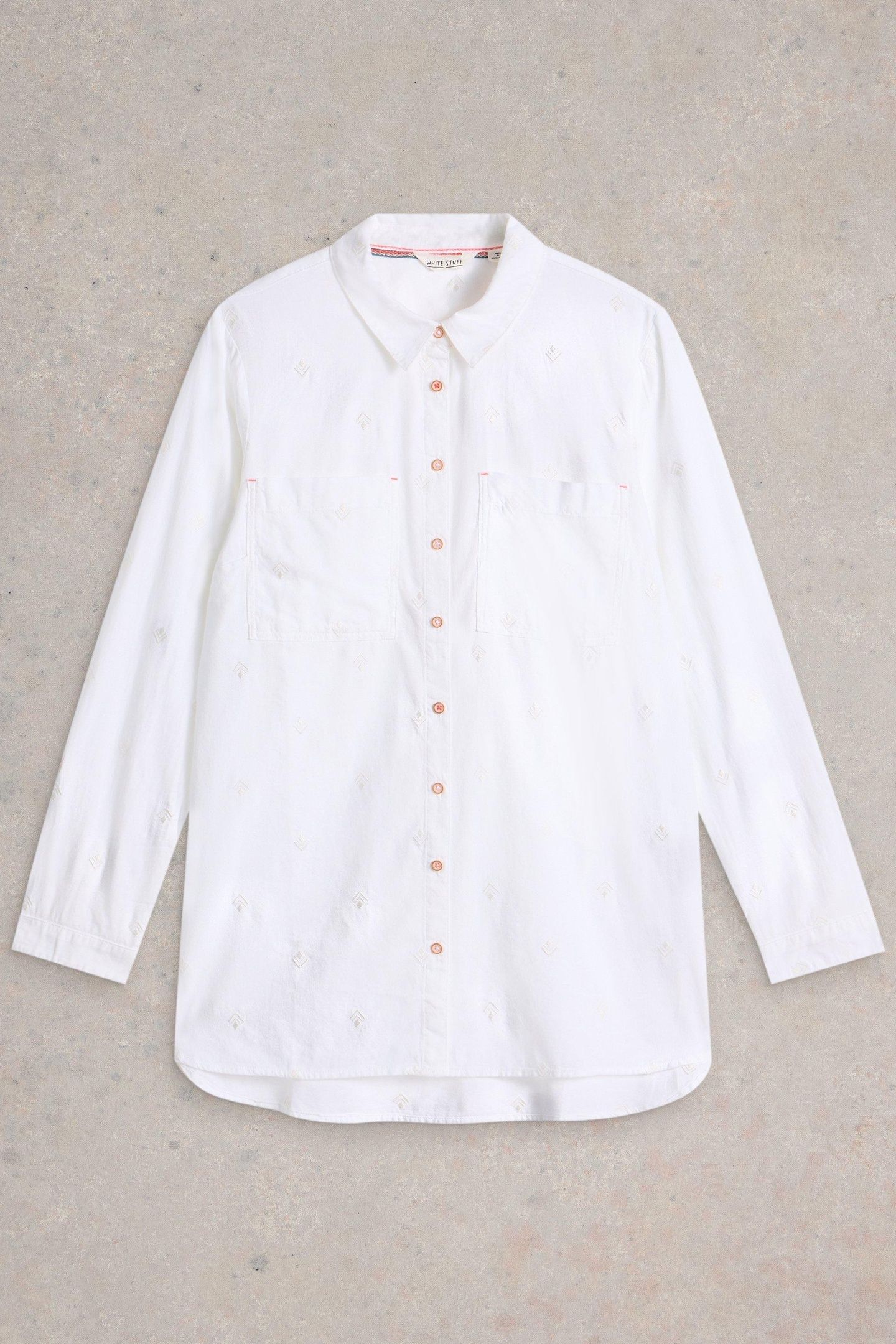 SOPHIE LONGLINE COTTON SHIRT PALE IVORY 4