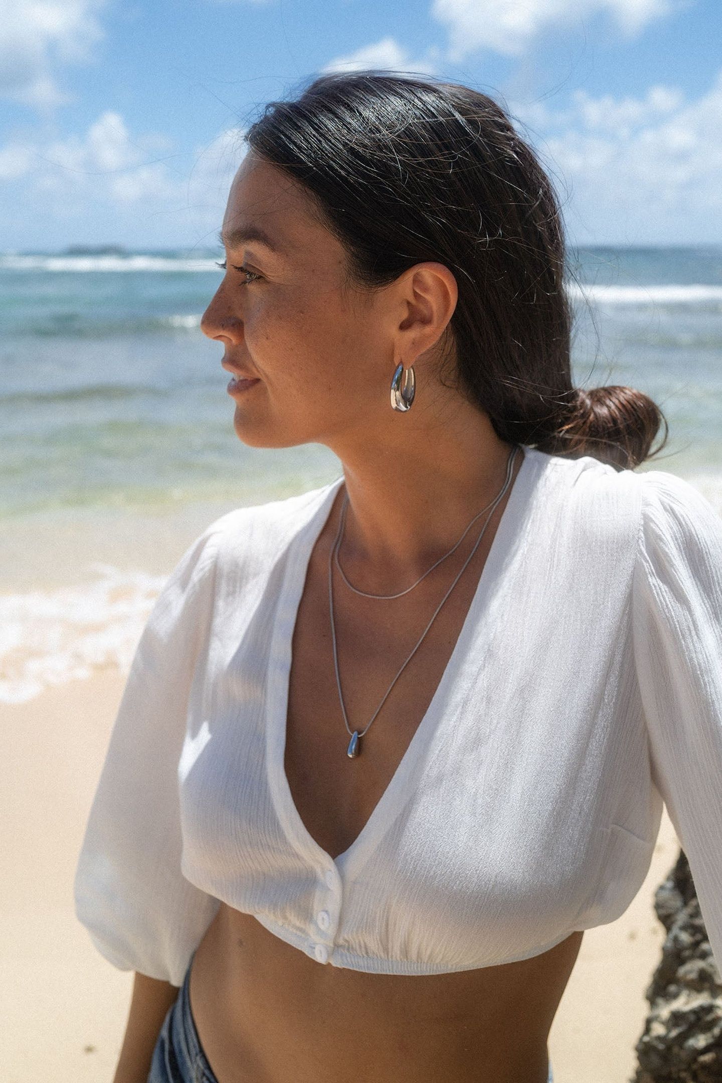 MAHINA CLUB DEWDROP SET SILVER 1