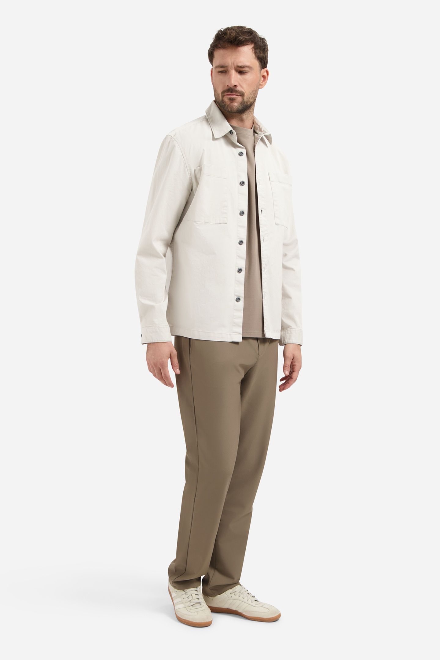 OVERSHIRT BUTTONS STRETCH CHALK 3