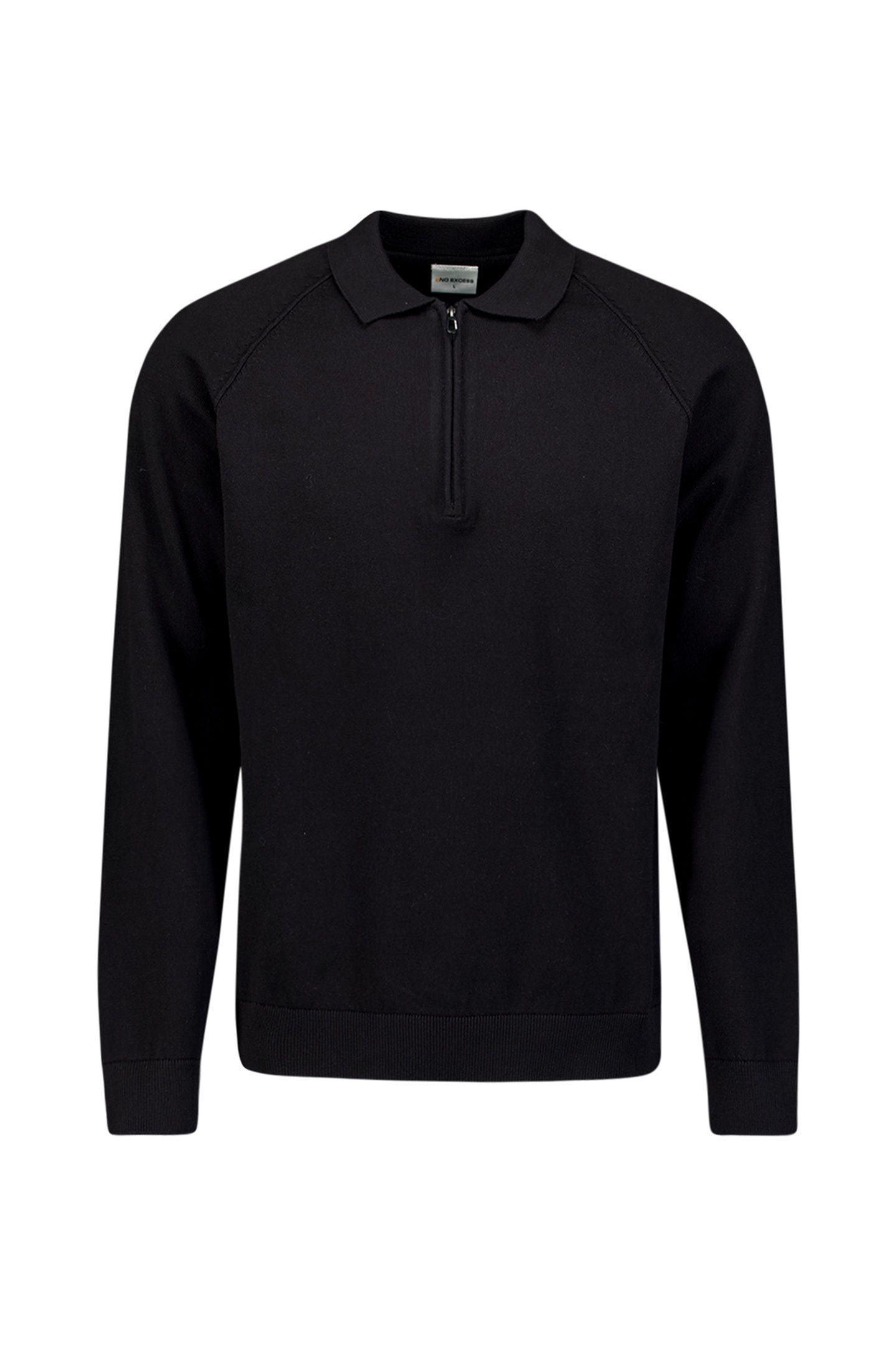 PULLOVER POLO HALF ZIP SOLID BLACK 5