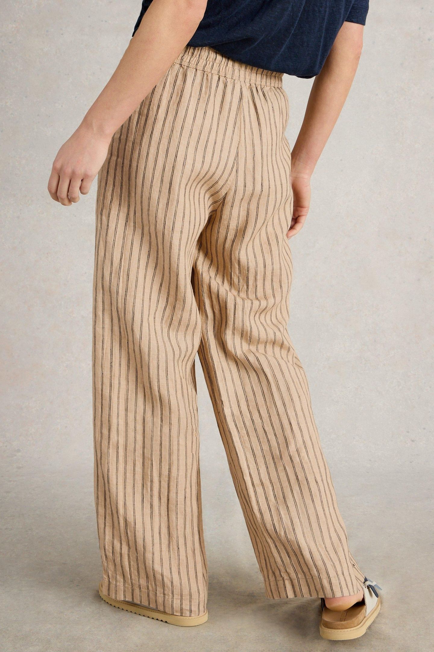 BELLE LINEN WIDE LEG TROUSER NATURAL MULTI 4